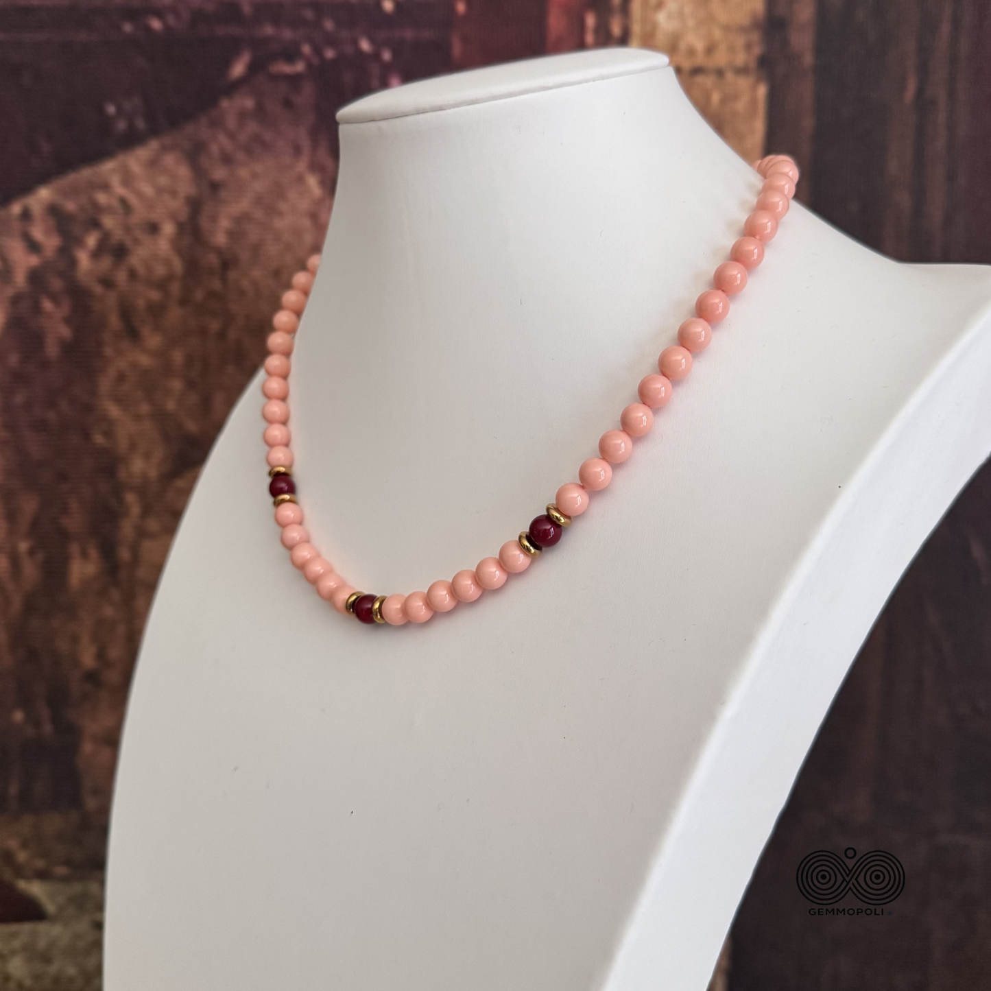 Madreperla Ricostruita Rosa e Bordeaux 6 mm 