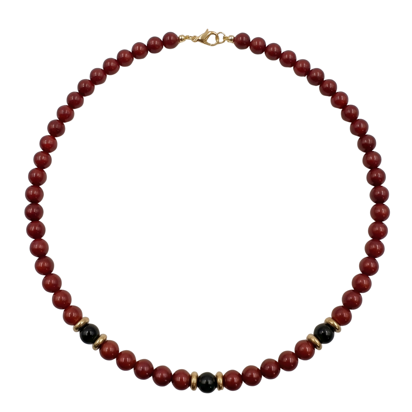 Collana Gemmopoli GA0060 Madreperla Rossa con tre perle Nere 
