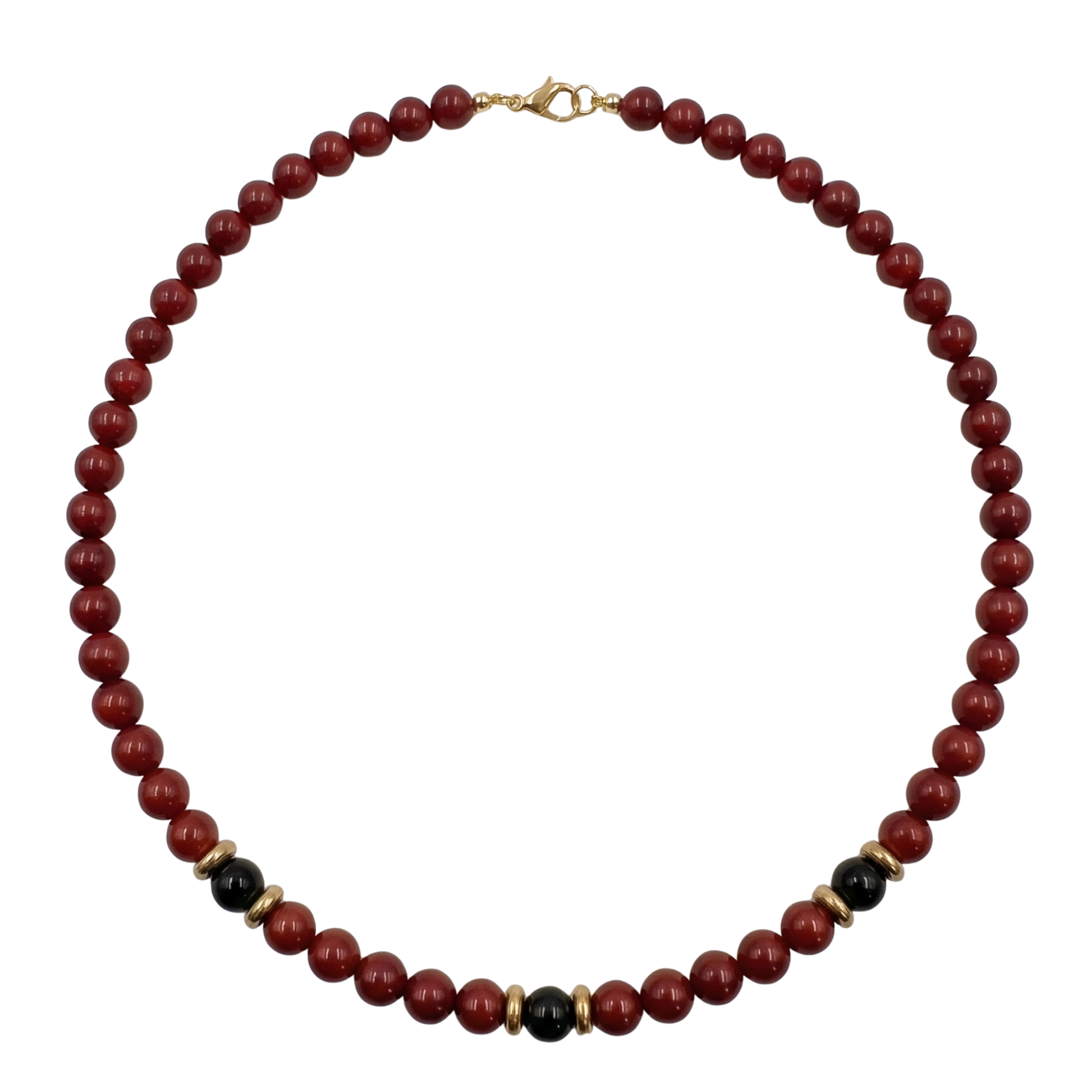 Collana Gemmopoli GA0060 Madreperla Rossa con tre perle Nere 