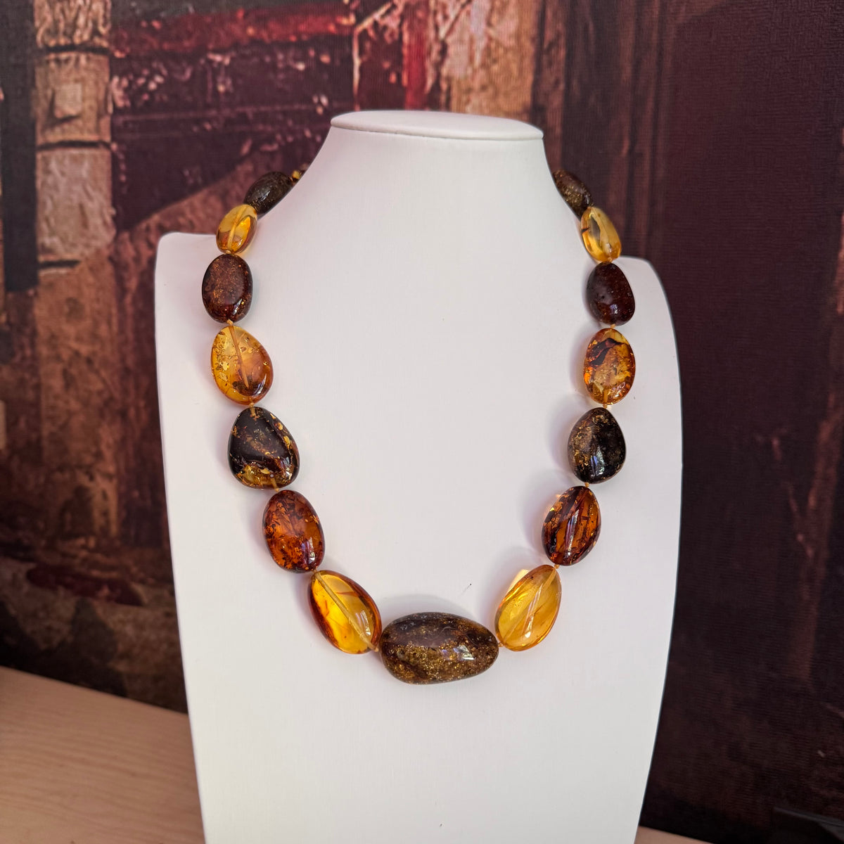 Collana Punto Gemme Ambra Baltica naturale 55 cm GB0004