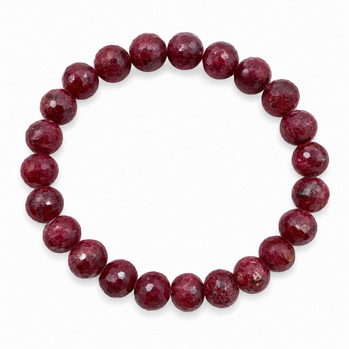 Bracciale Rubino naturale Burma 8 mm sfaccettato Punto Gemme MA0007