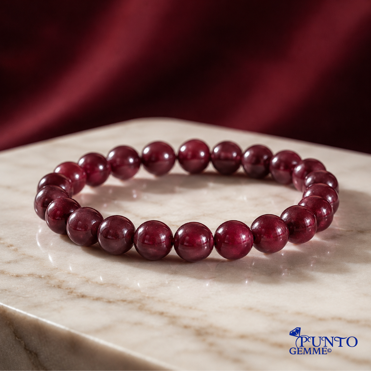 Bracciale Rubino AAA 8 mm certificato Punto Gemme MA0008-08