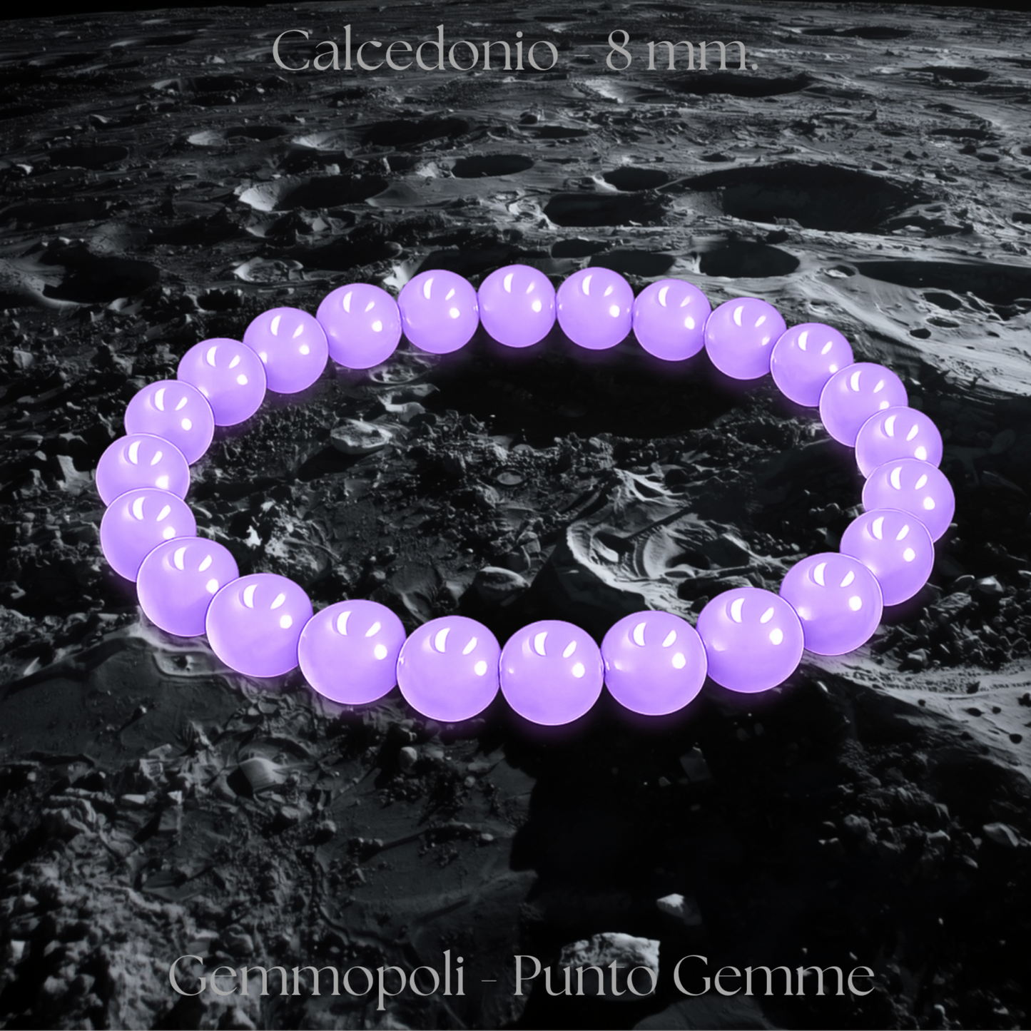 Bracciale elastico Calcedonio naturale perle tonde lisce 8 mm
