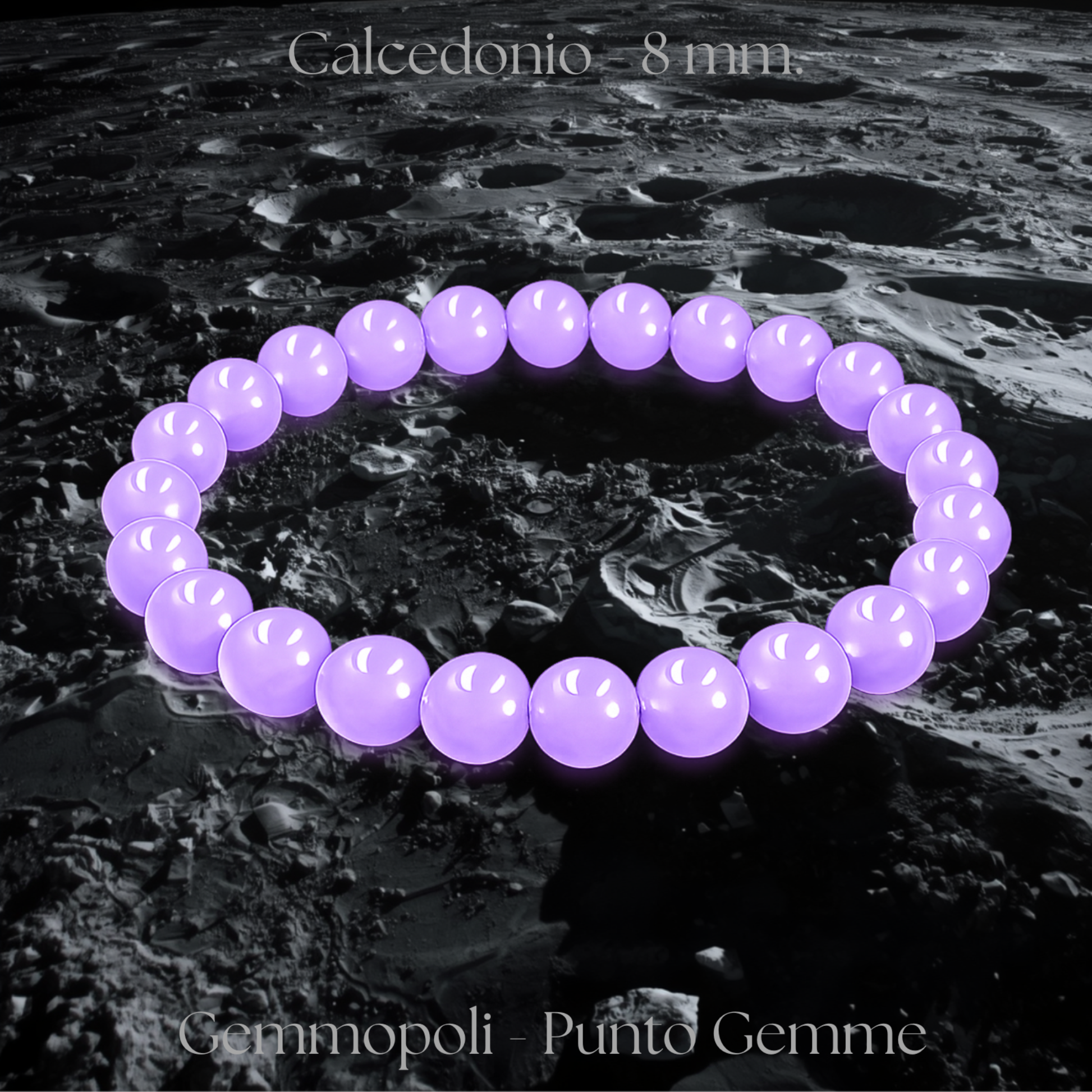 Bracciale elastico Calcedonio naturale perle tonde lisce 8 mm
