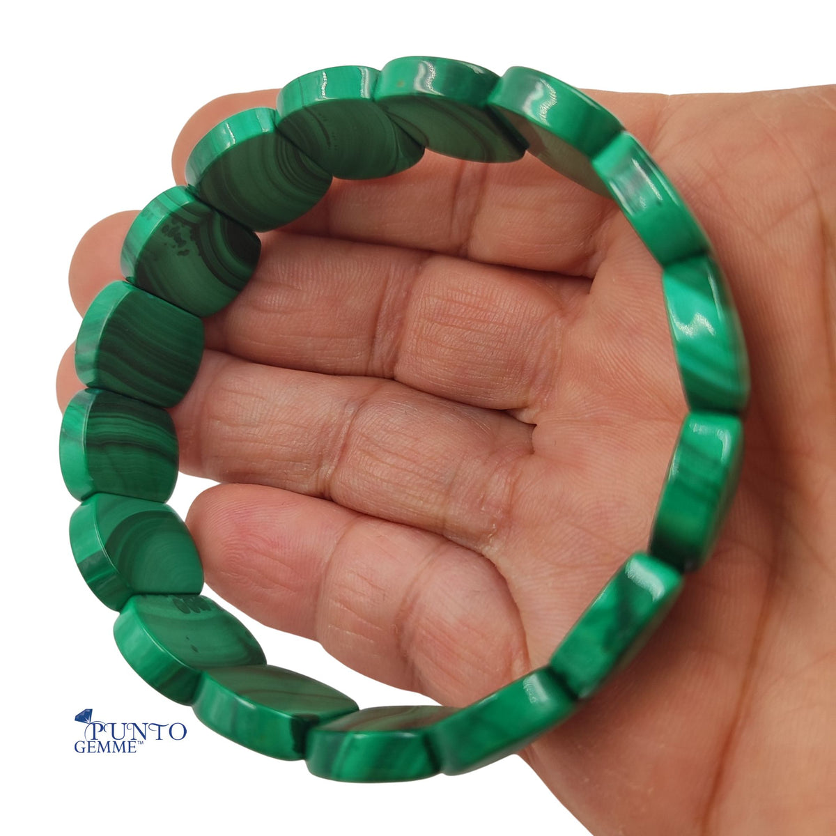 Bracciale Punto Gemme taglia L 19-20 cm dettaglio struttura elastica rinforzata.