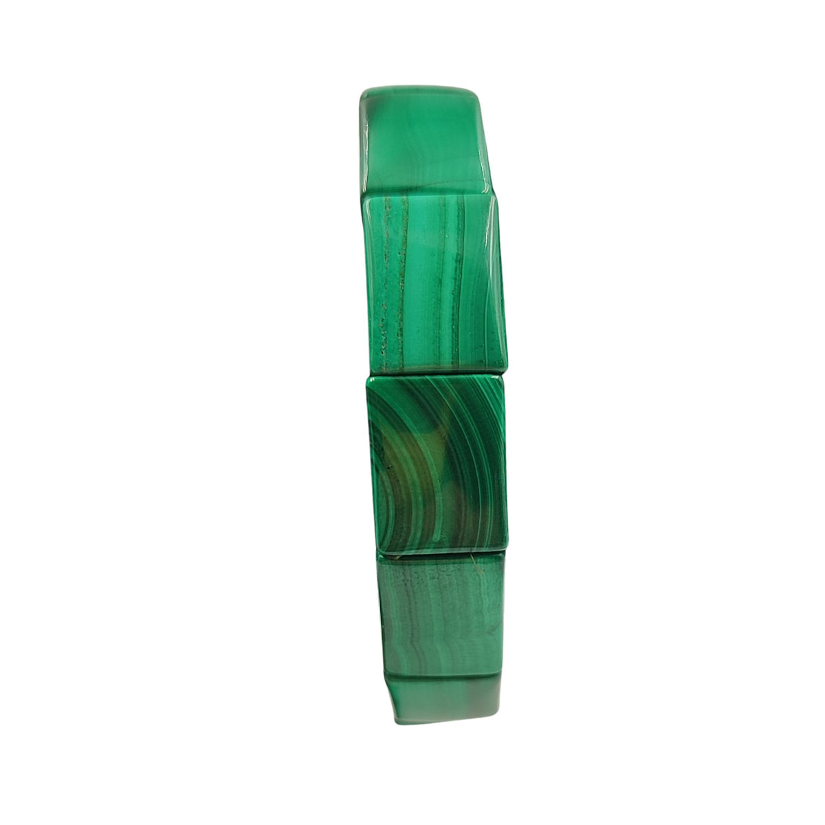 Bracciale malachite del congo naturale punto gemme, sfondo bianco