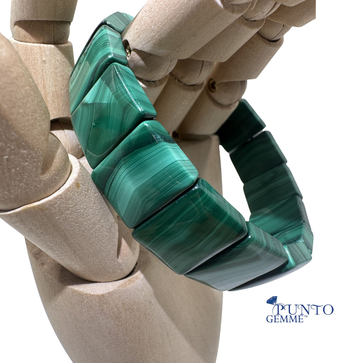 Gioiello materico in malachite del congo per cristalloterapia e stile.