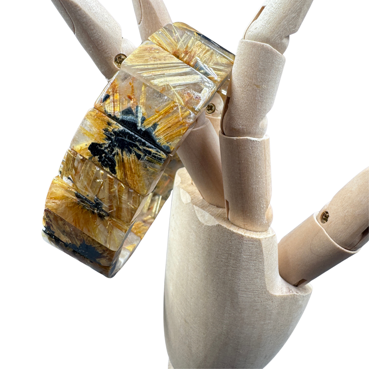 Dettaglio inclusioni minerali nere Quarzo Rutilato Punto Gemme MA0053