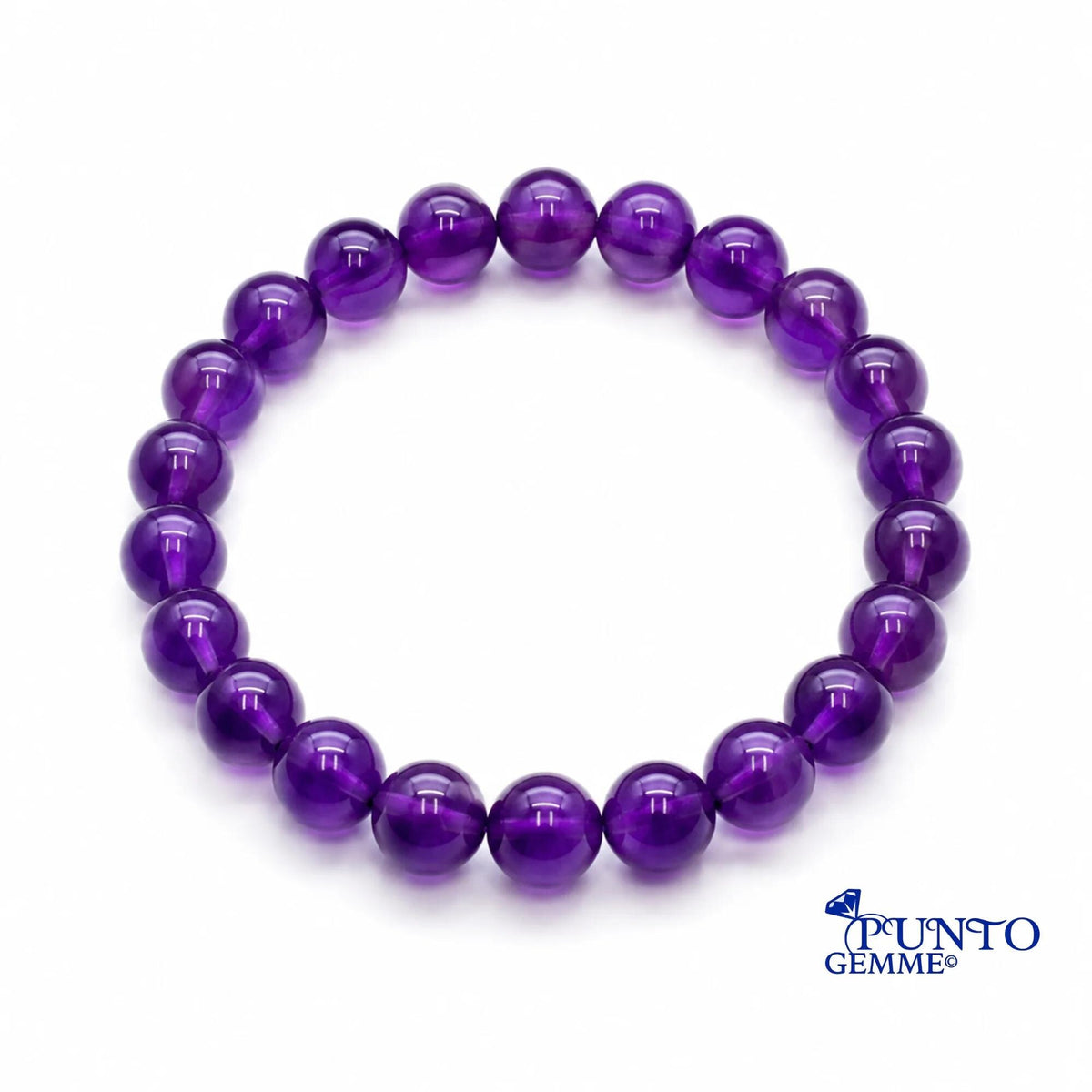Bracciale Ametista Naturale Grado A 8 mm Unisex Punto Gemme MA0058 - MA0058 - foto 4
