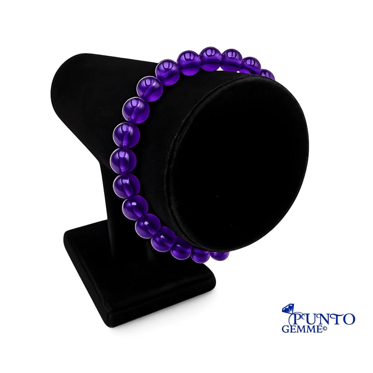 Bracciale Ametista Naturale Grado A 8 mm Unisex Punto Gemme MA0058 - MA0058 - foto 5