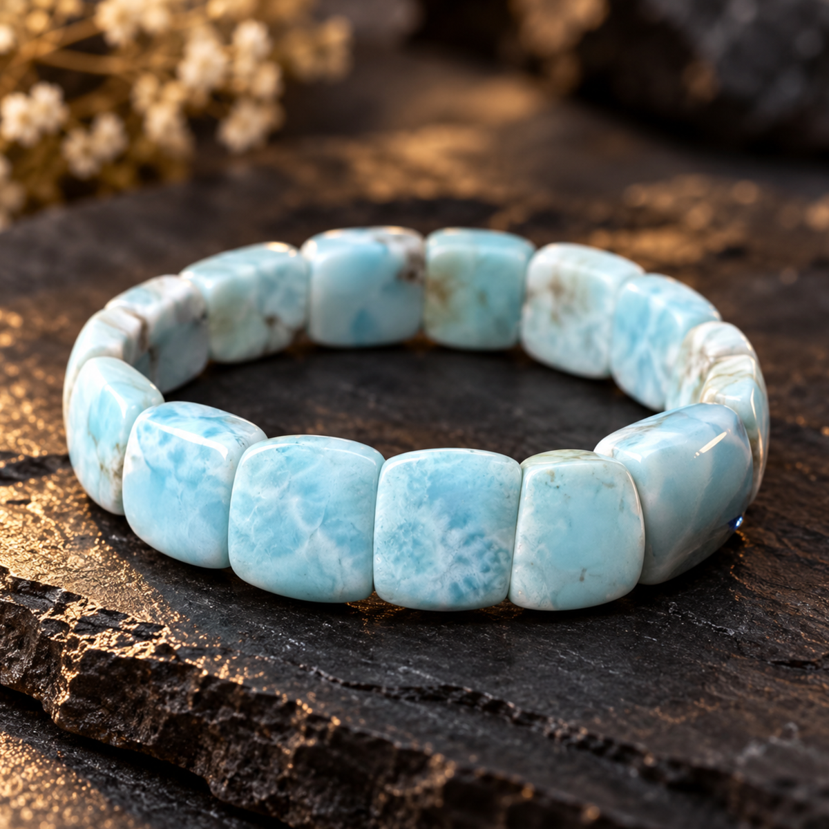 Bracciale elastico Larimar Repubblica Dominicana Punto Gemme MA0061 