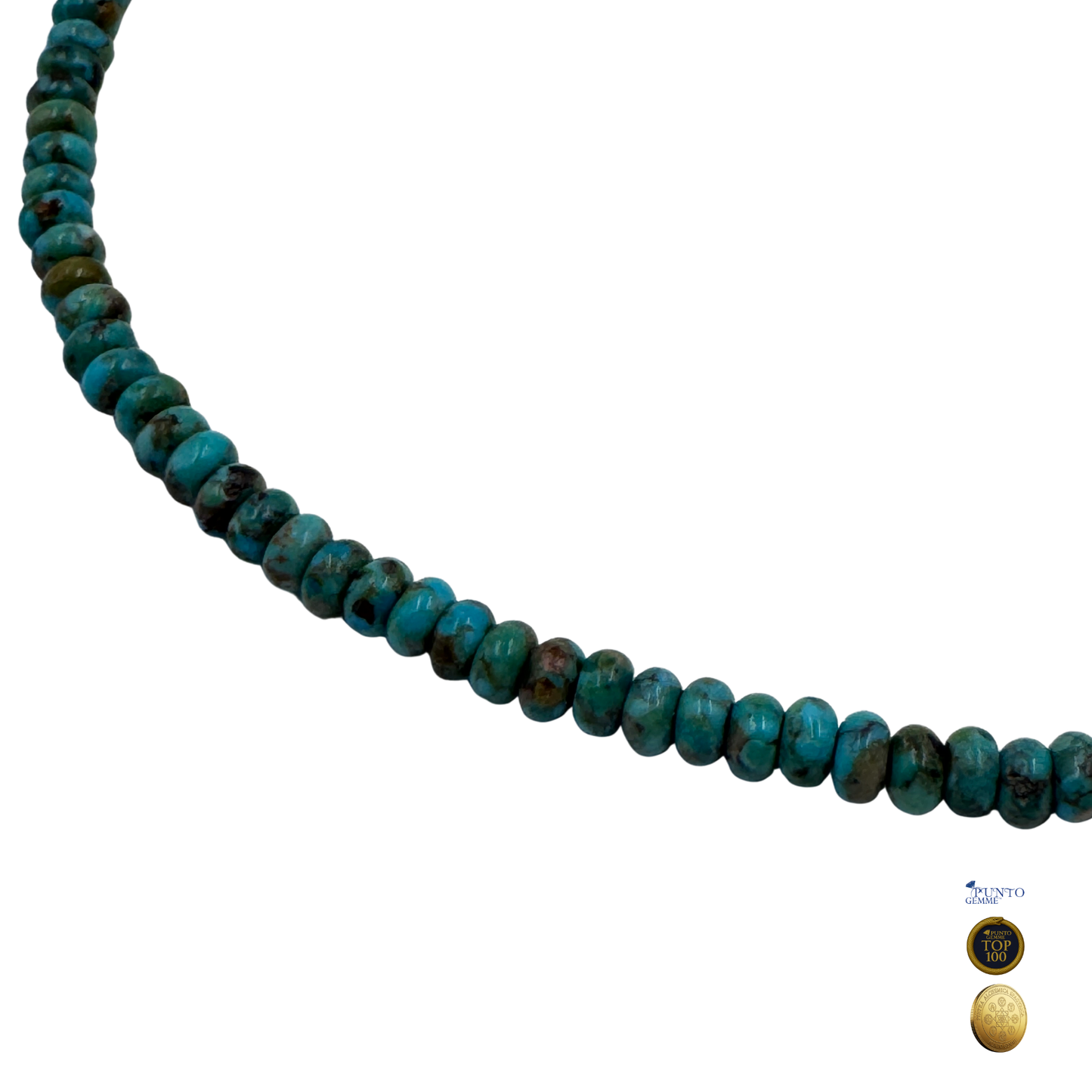 Turchese  genuino Filo di Pietre Naturali  Rondella Liscia 2x4 mm - TOP 100 • Pietra Aurea • PE0515