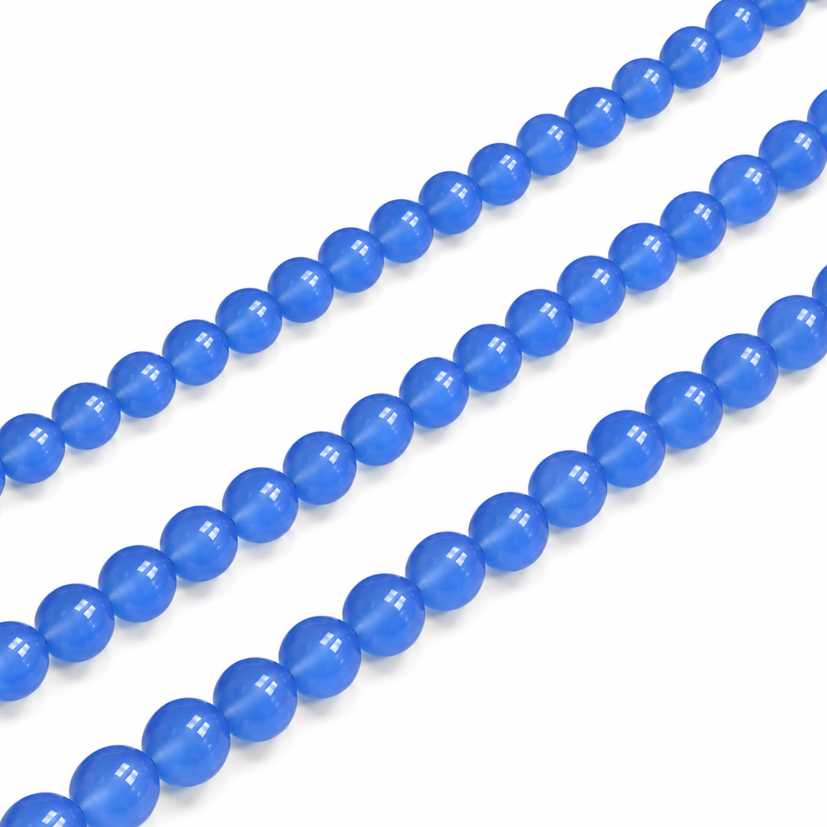 Filo pietre naturali Calcedonio Blu tondo liscio 6 mm Punto Gemme PE0409 