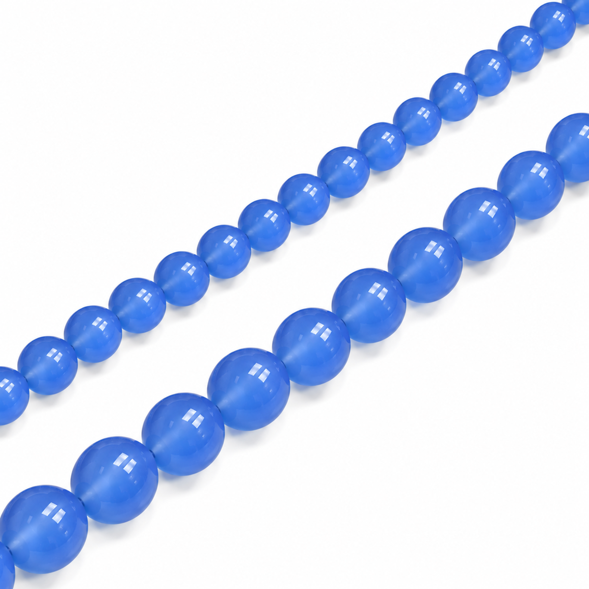 Filo Calcedonio Blu naturale lotto certificato 6 8 mm Punto Gemme PE0409 