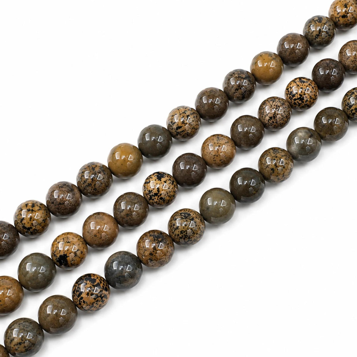 Filo Diaspro Artic Pietra Naturale x Bracciali 6 8 10 12 mm PE0410 - PE0410 - foto 3