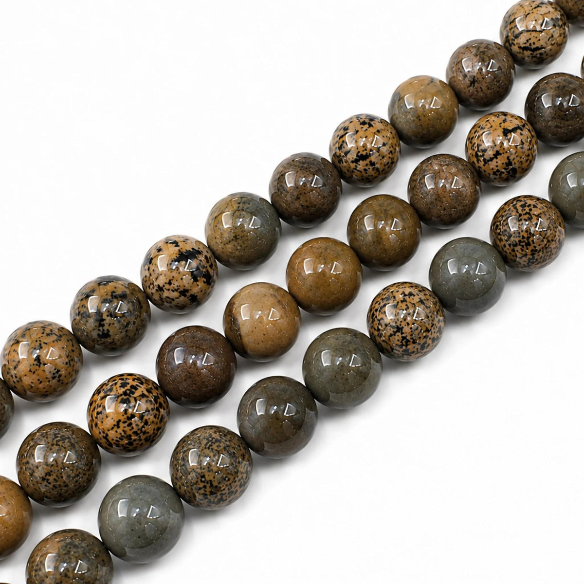 Filo Diaspro Artic Pietra Naturale x Bracciali 6 8 10 12 mm PE0410 - PE0410 - foto 4