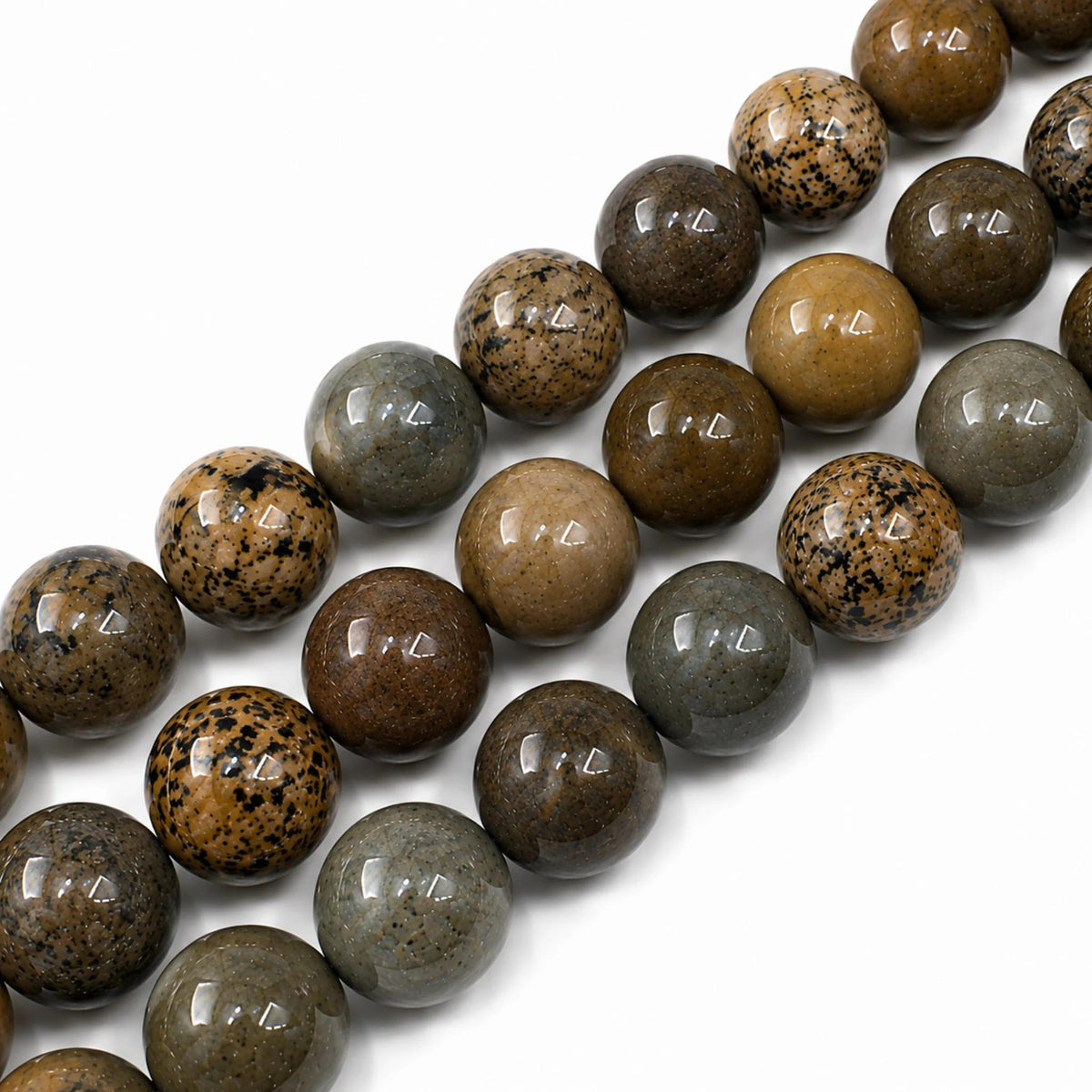 Filo Diaspro Artic Pietra Naturale x Bracciali 6 8 10 12 mm PE0410 - PE0410 - foto 5
