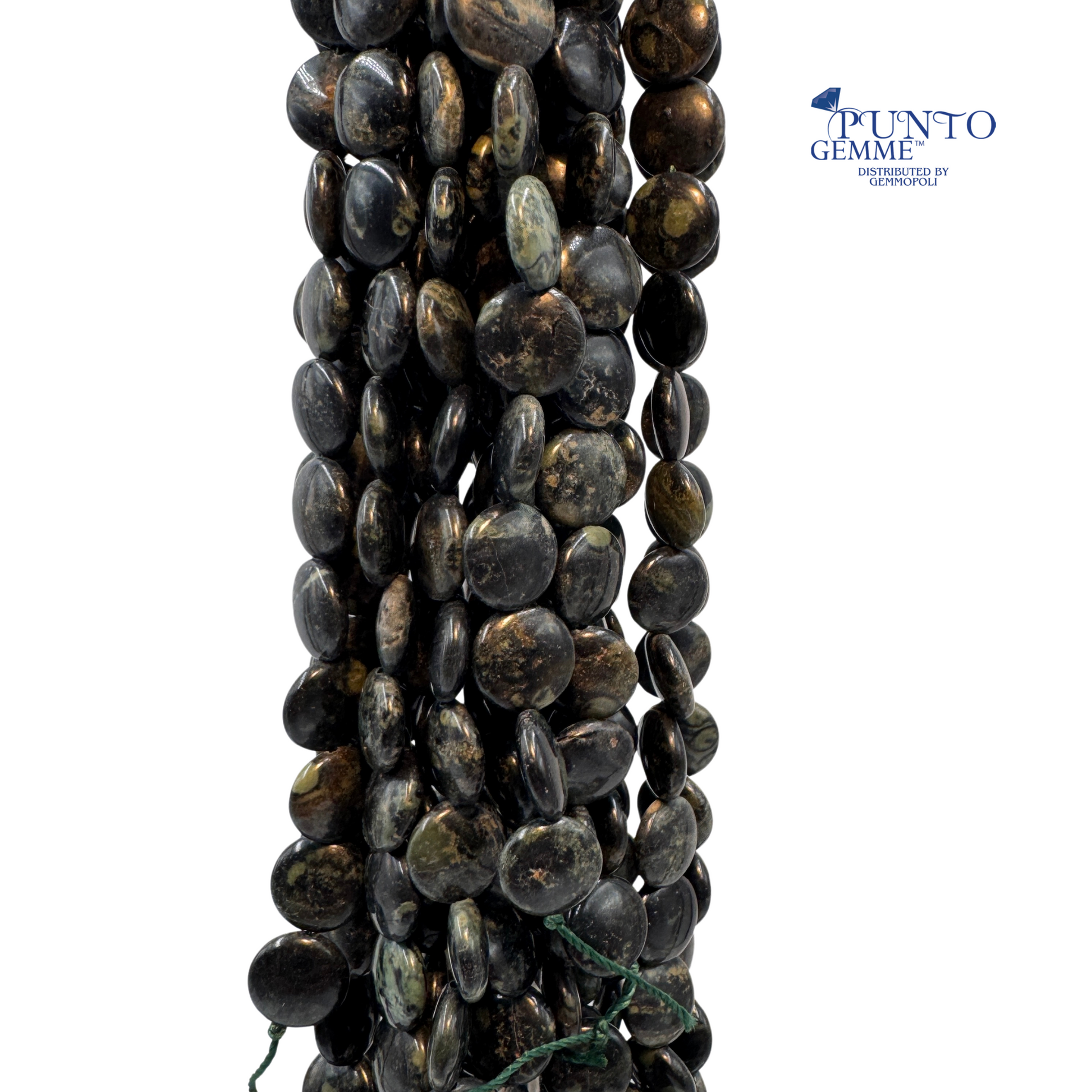 Diaspro Kambaba perle tondo flat 10mm, Punto Gemme