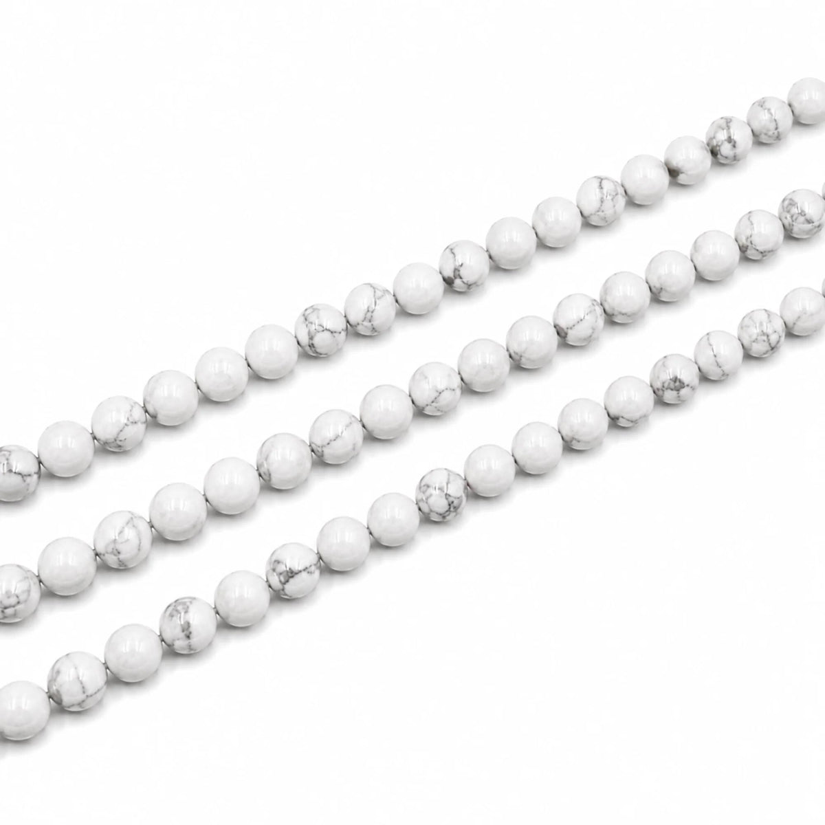Filo Howlite Bianca Naturale Bigiotteria 4 6 8 10 mm Gemmopoli - PE0420 - foto 7