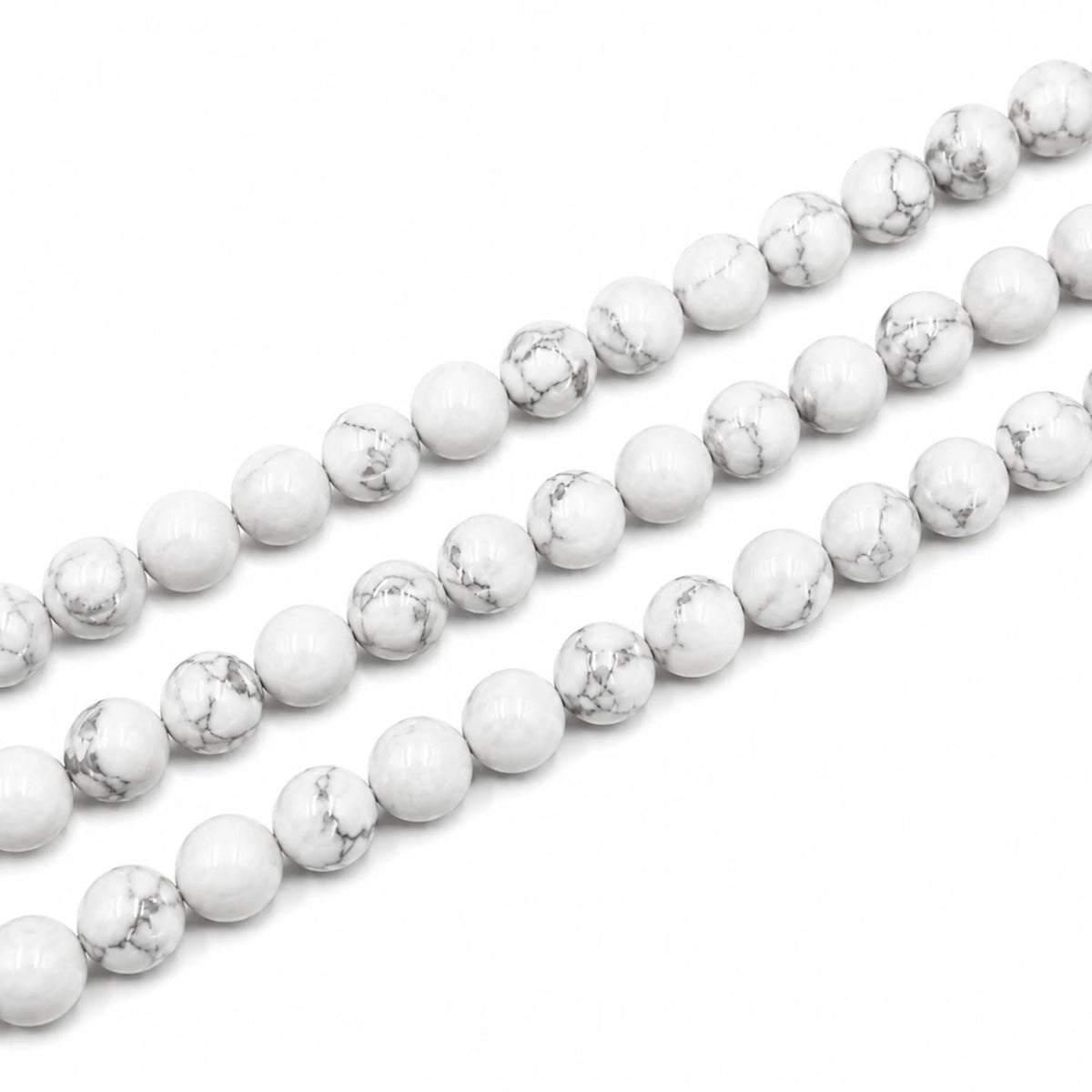 Filo Howlite Bianca Naturale Bigiotteria 4 6 8 10 mm Gemmopoli - PE0420 - foto 5
