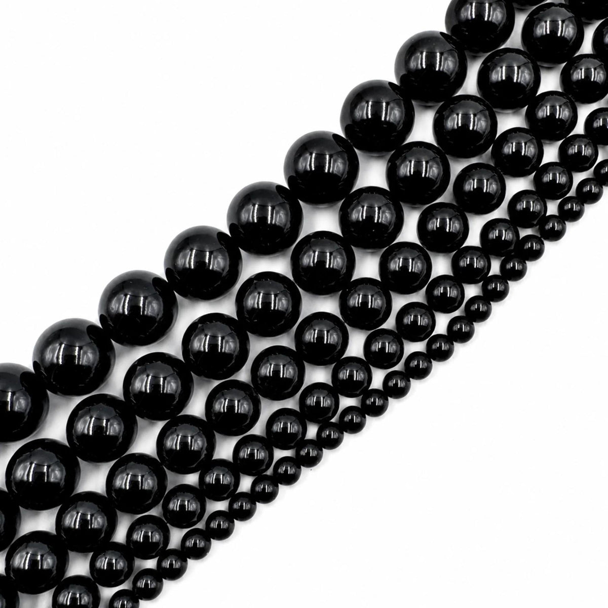 Filo Tormalina Nera Naturale Tondo 4-12 mm Lotto Certificato - PE0421