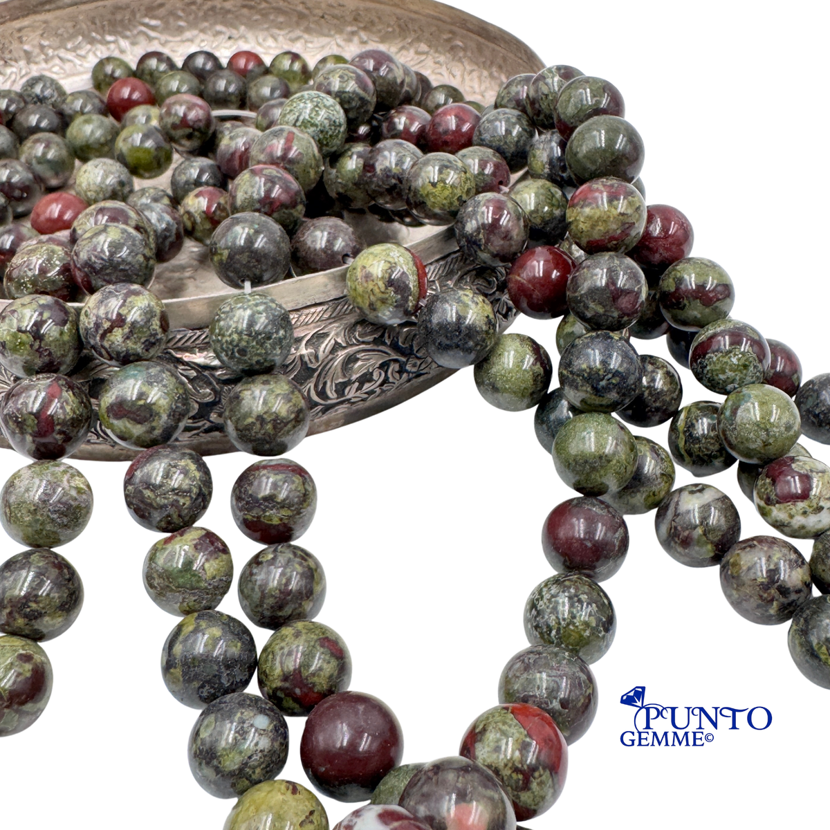 Filo Dragon Blood Jasper Naturale per creazione gioielli