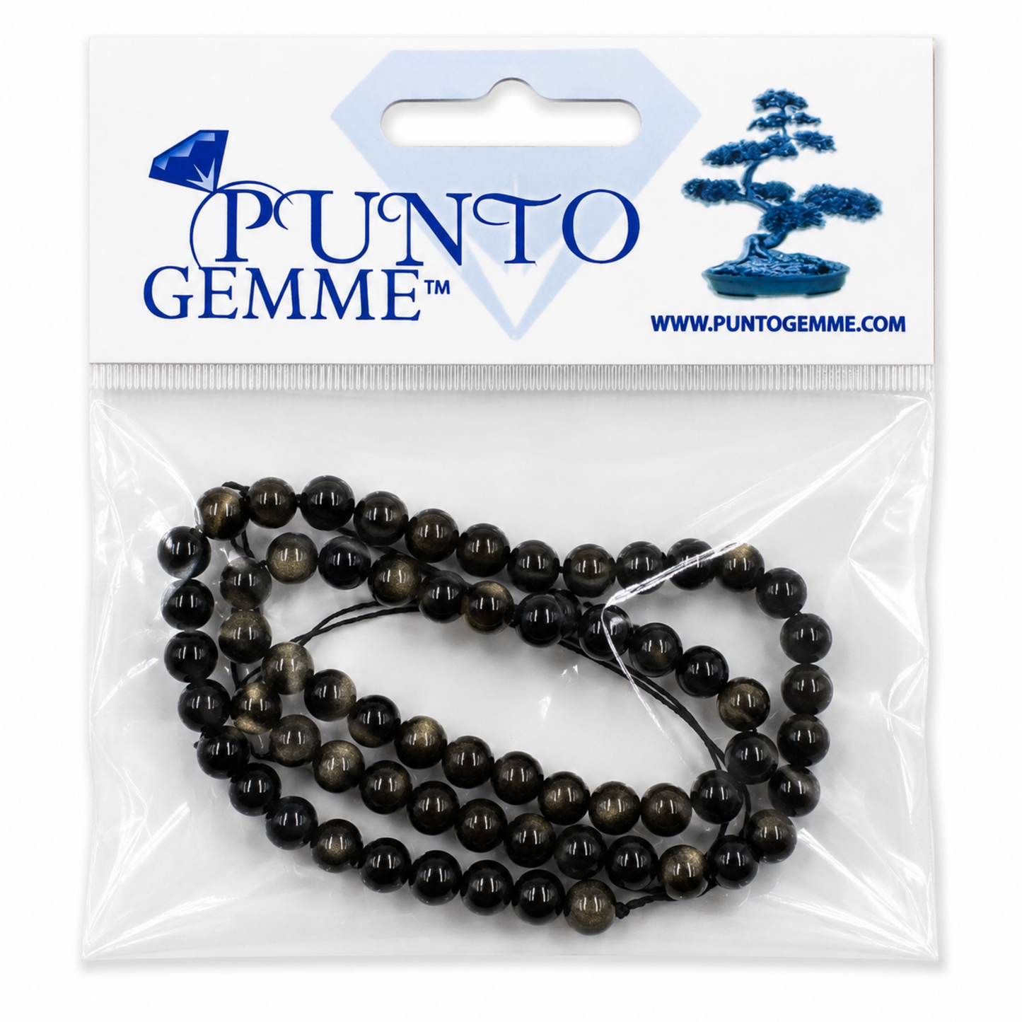 Confezione Punto Gemme Filo Ossidiana Gold PE0440 