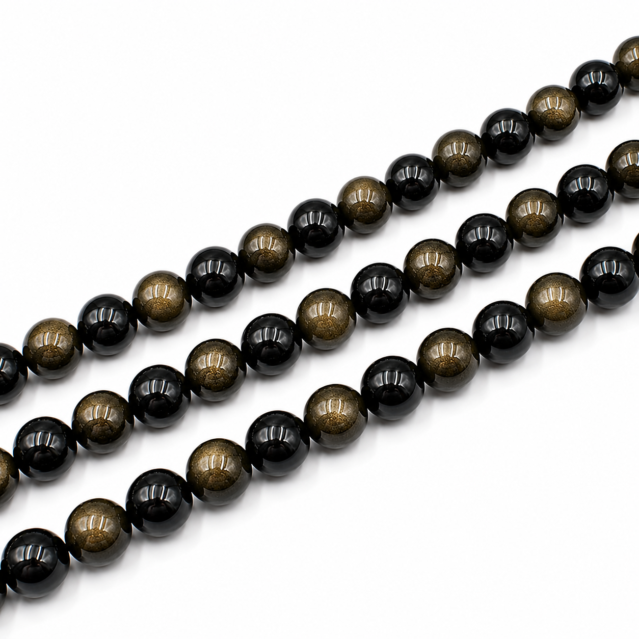 Perle Ossidiana Gold naturale 8 mm Qualità Superiore PE0440-08 