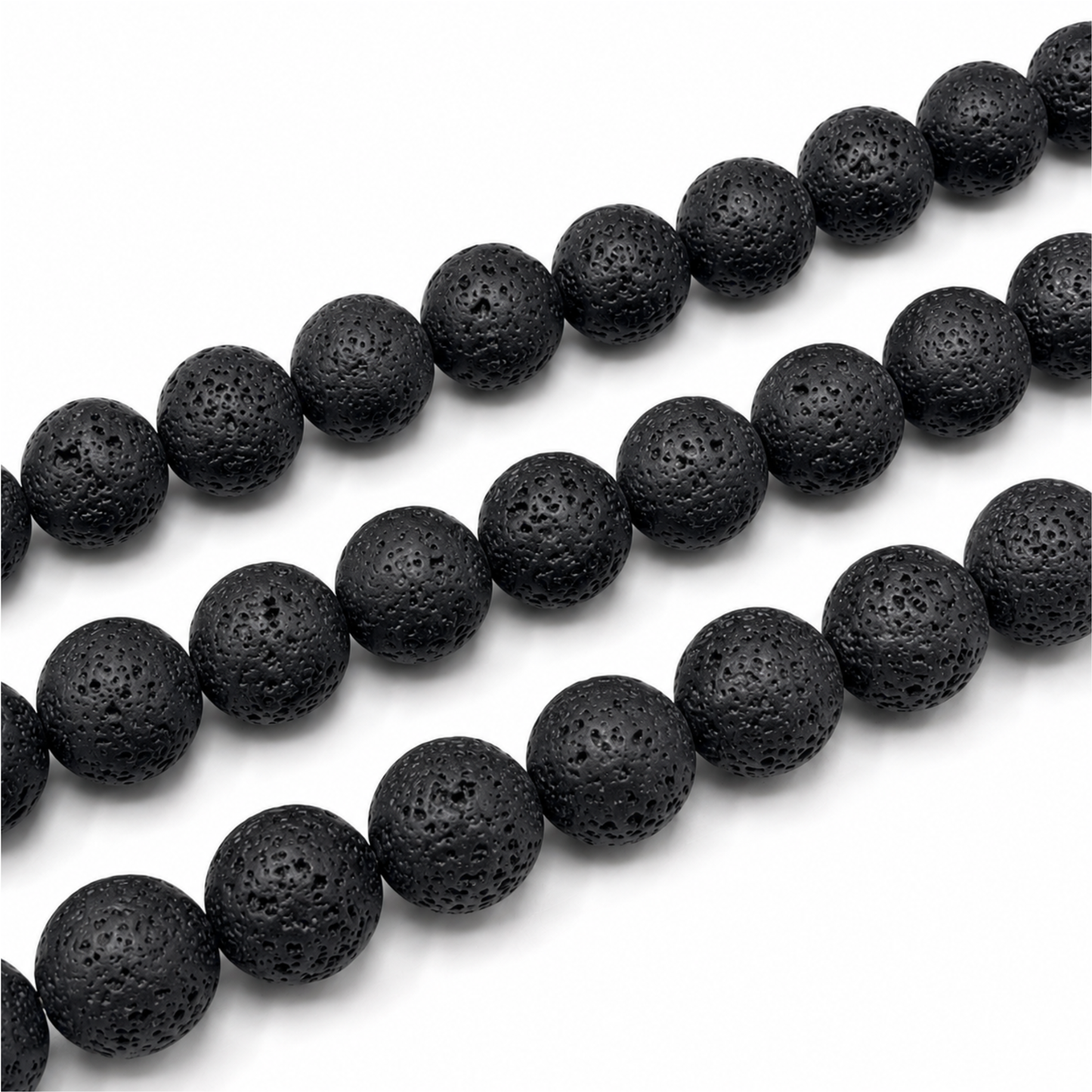 Filo Pietra Lavica naturale 10 mm per gioielli 
