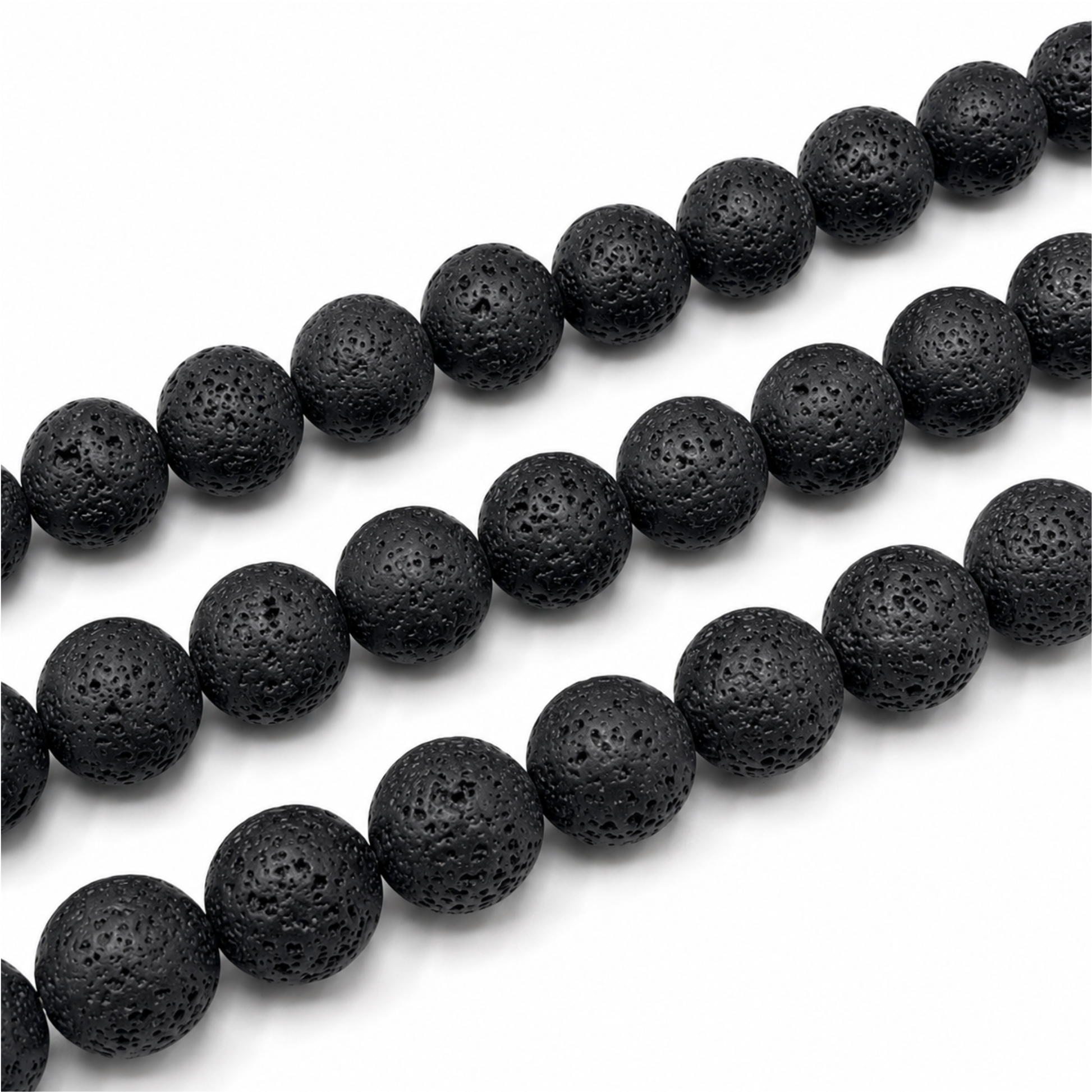 Filo Pietra Lavica naturale 10 mm per gioielli 