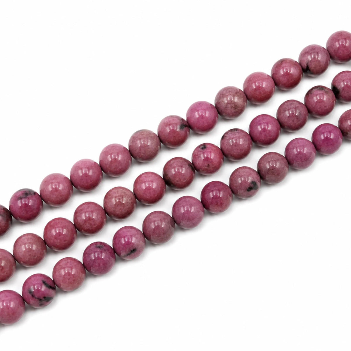 Filo Rodonite Pietra Naturale Rosa 6 mm Certificato PE0460-10
