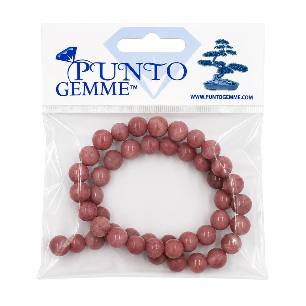 Filo Rodonite Pietra Naturale Rosa Certificato PE0460 - Confezione
