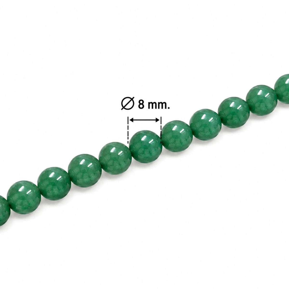 Filo Avventurina Verde Pietra Naturale Tonda 8 mm Punto Gemme PE0500-08 - PE0500 - foto 4