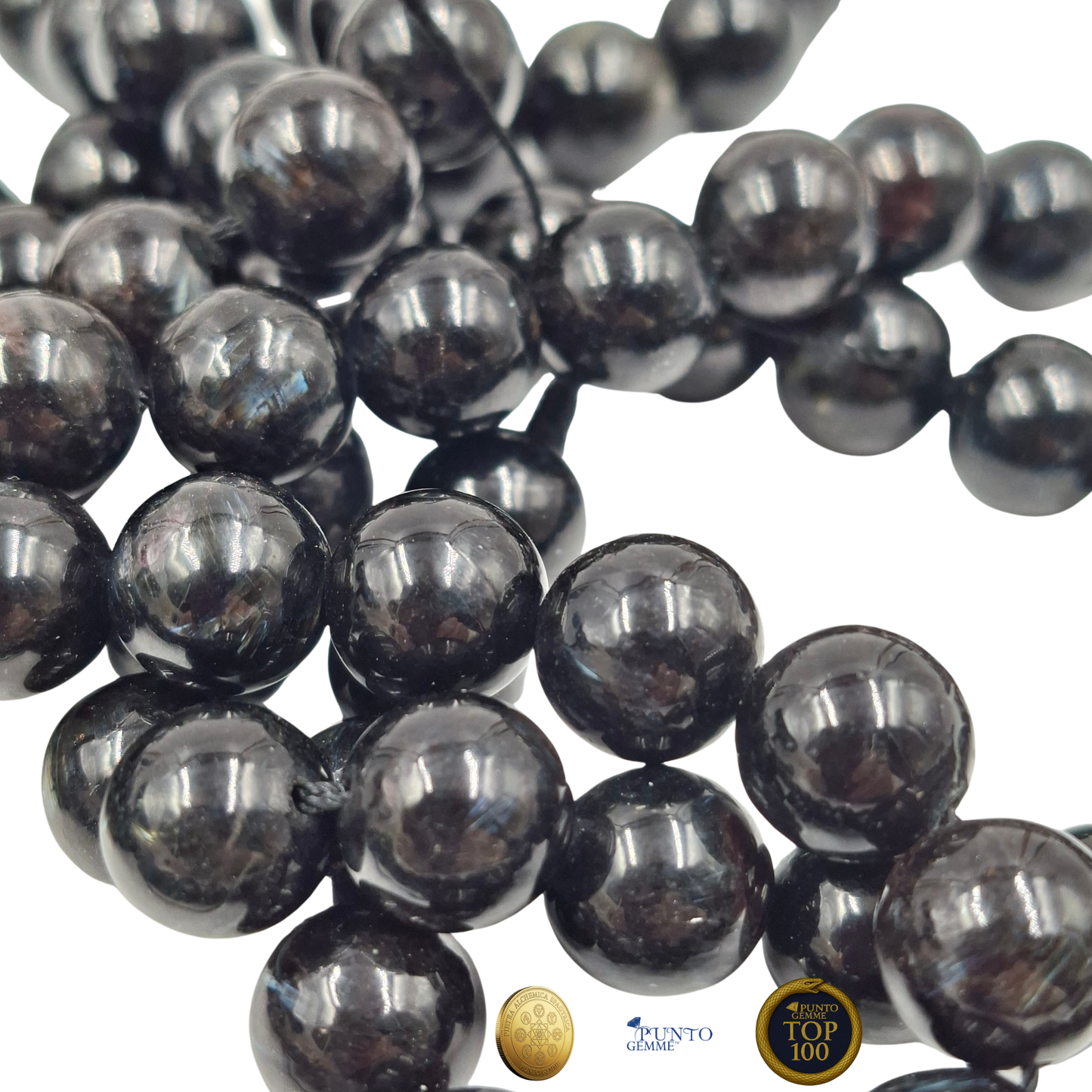 Filo di Pietre Naturali Astrofillite Tonda • Punto Gemme • TOP 100 • Pietra Aurea • PE0505