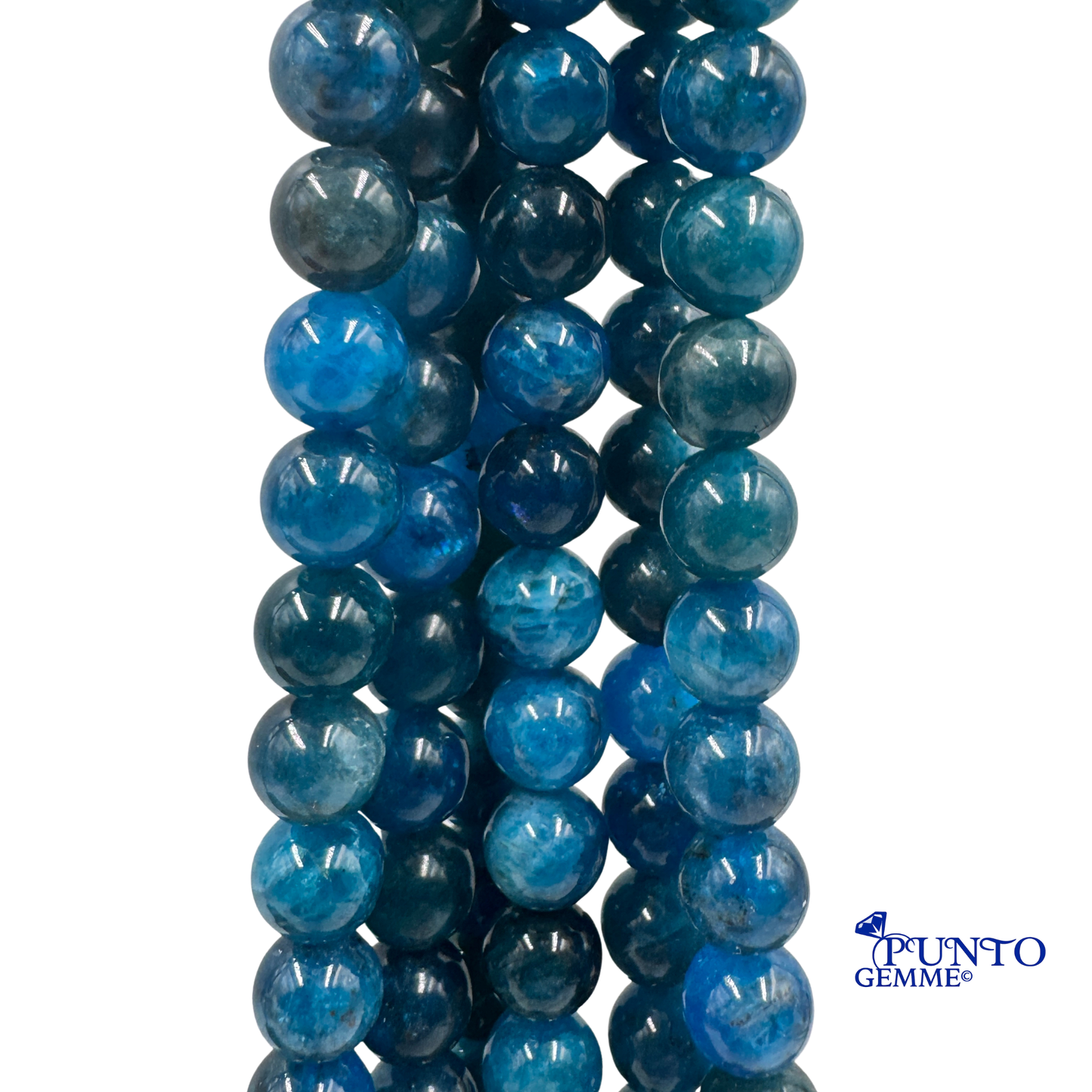 Dettaglio perle Apatite Blu naturale 