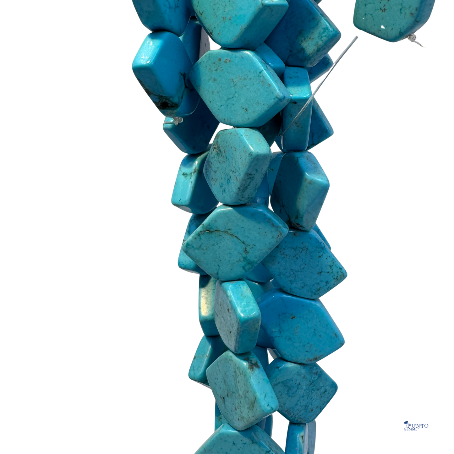 Filo di Turchese Stabilizzato in Pasta • Forma Rombo Irregolare Piatto • Codice PE0527