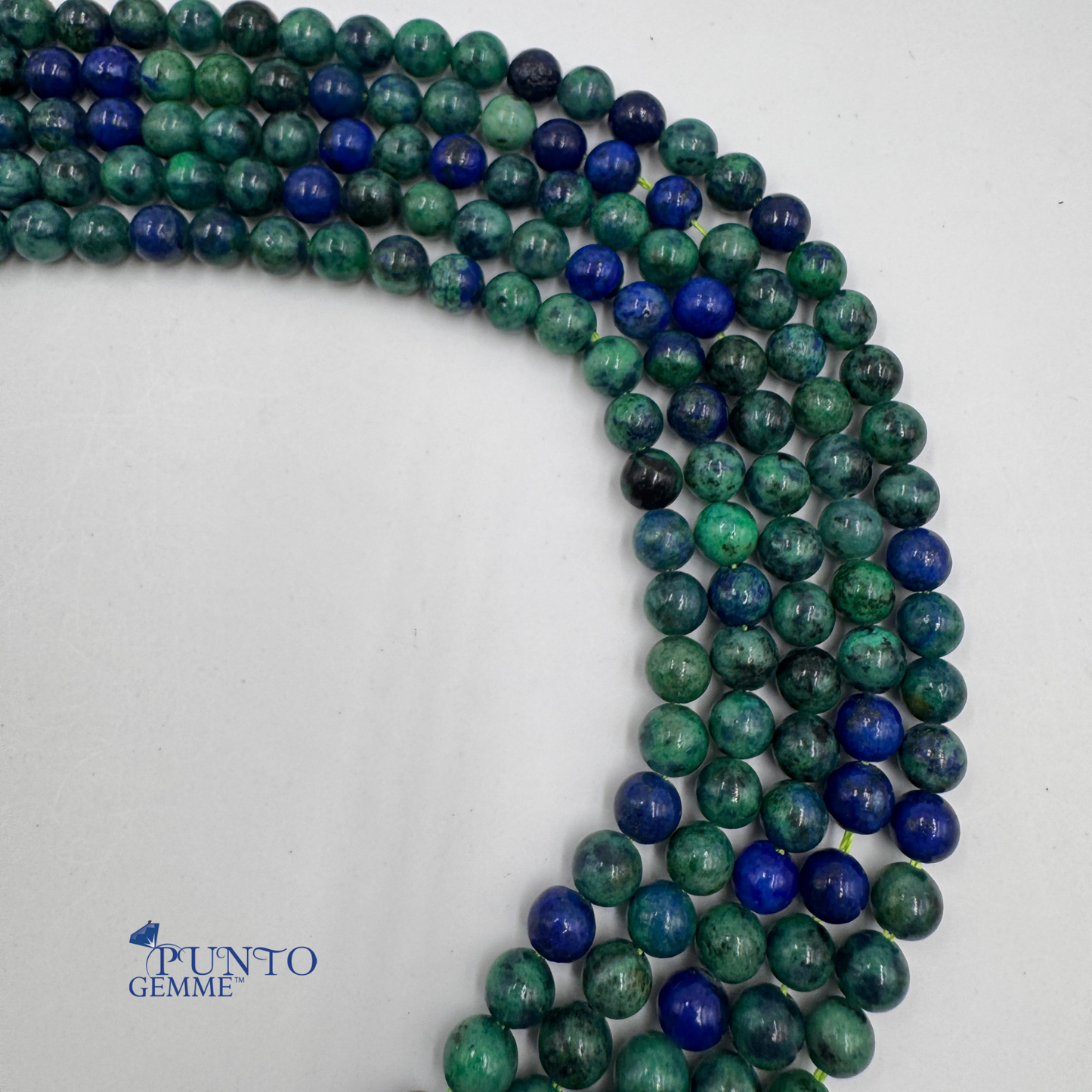 Azzurrite Crisocolla Filo di Pietra Naturale - Perle Tonde Lisce 6mm - PE0571-06