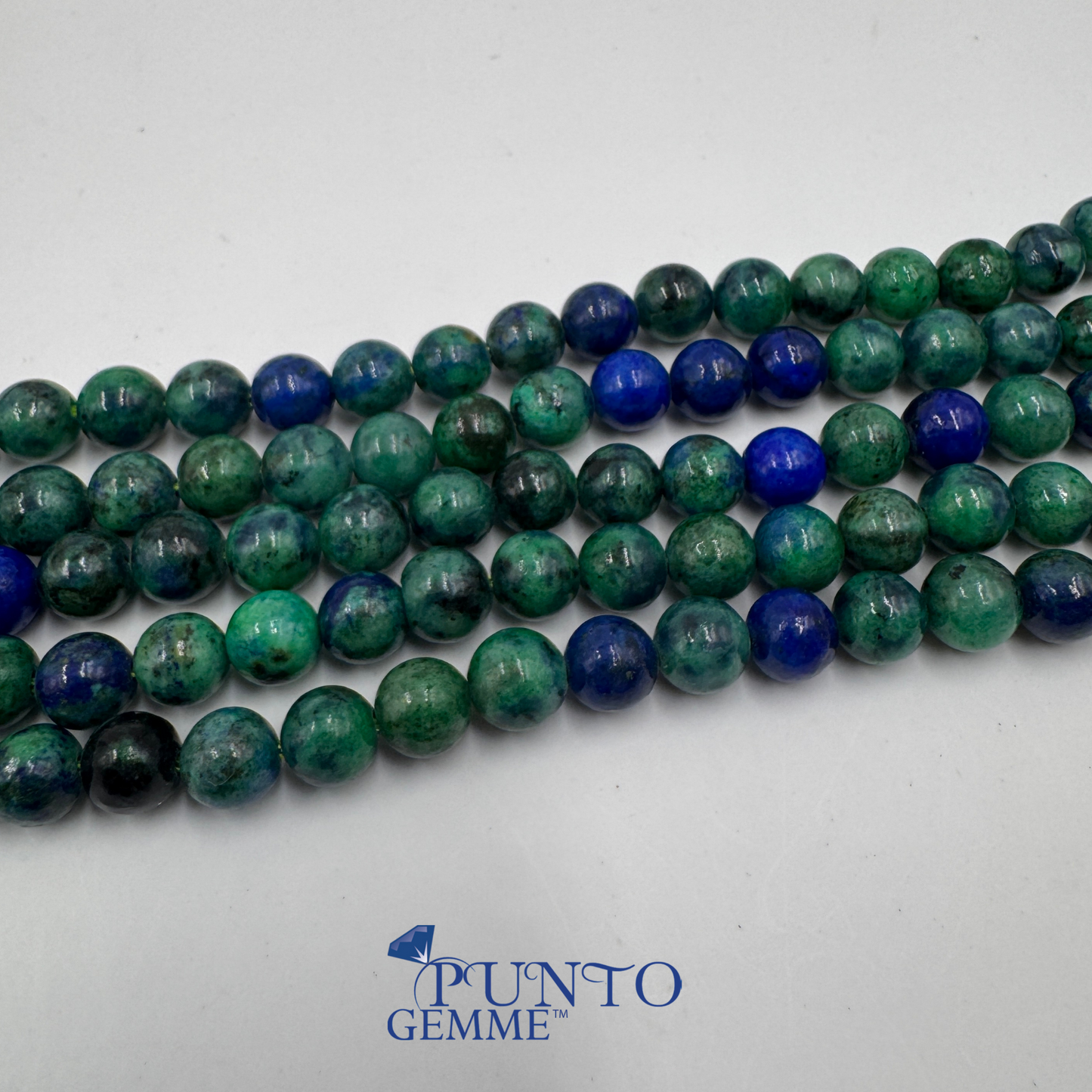 Azzurrite Crisocolla Filo di Pietra Naturale - Perle Tonde Lisce 6mm - PE0571-06