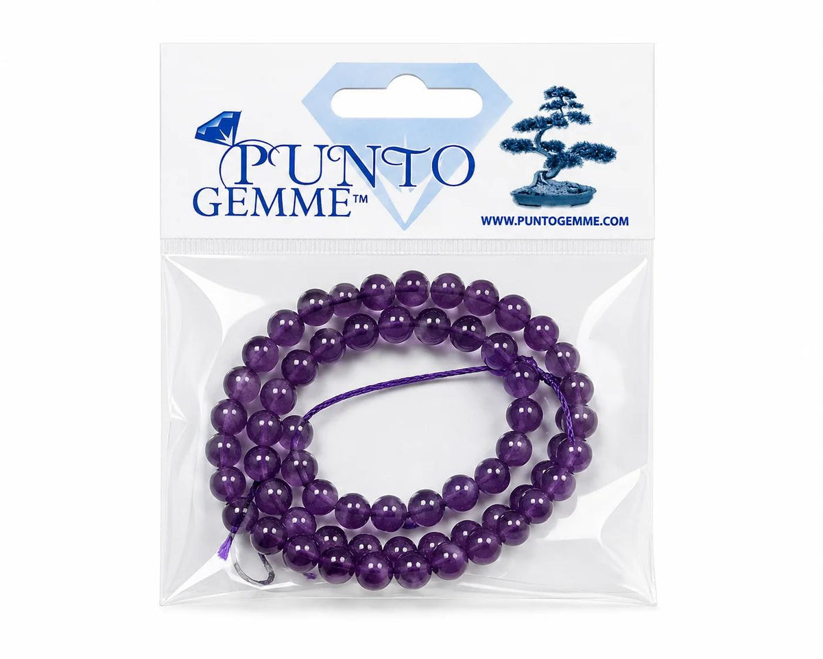 Filo Ametista Naturale Tonda Liscia 6 mm Punto Gemme PE0580 - PE0580 - foto 4