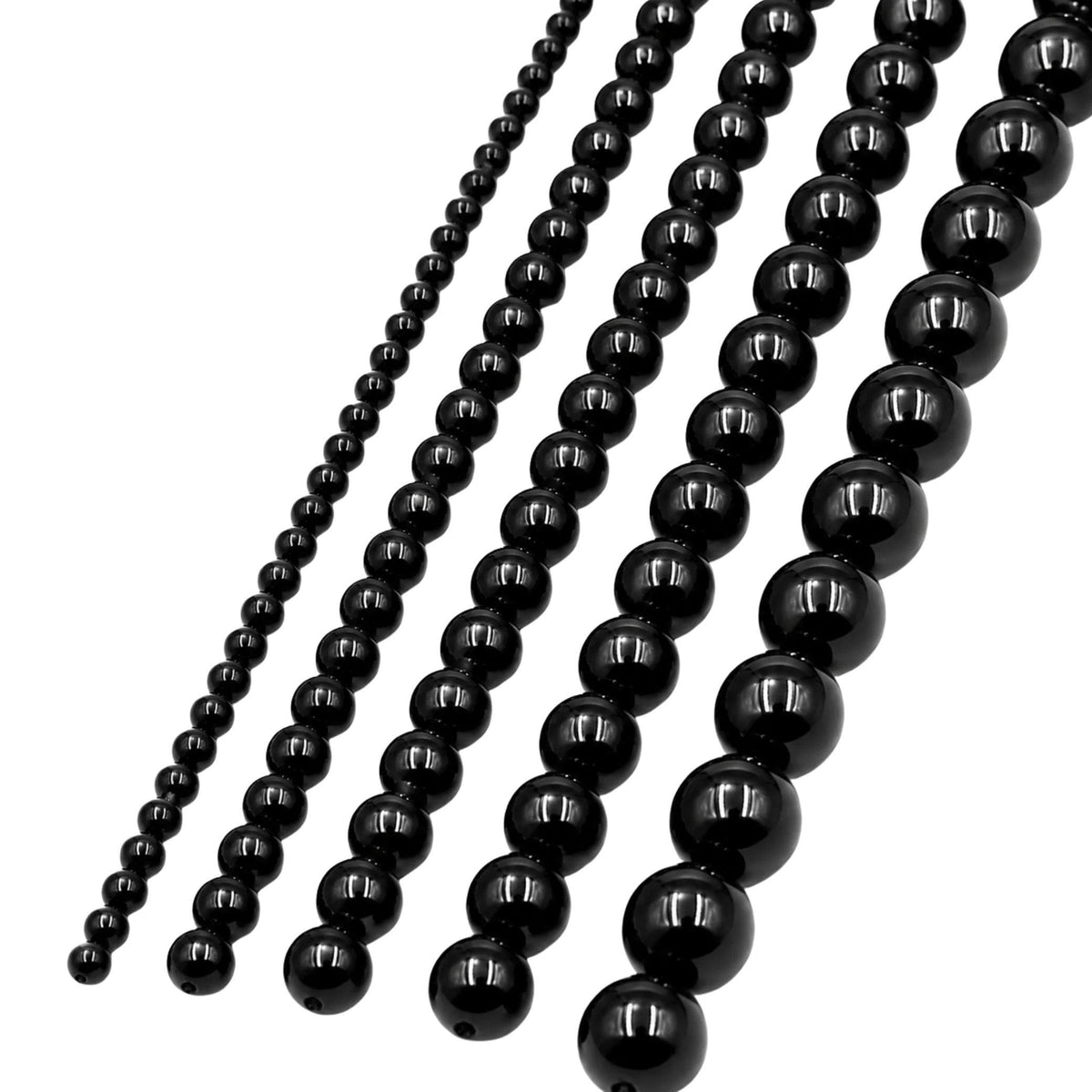 PE0600 Filo Agata Nera Lotto Certificato4 6 8 10 12 mm - PE0600