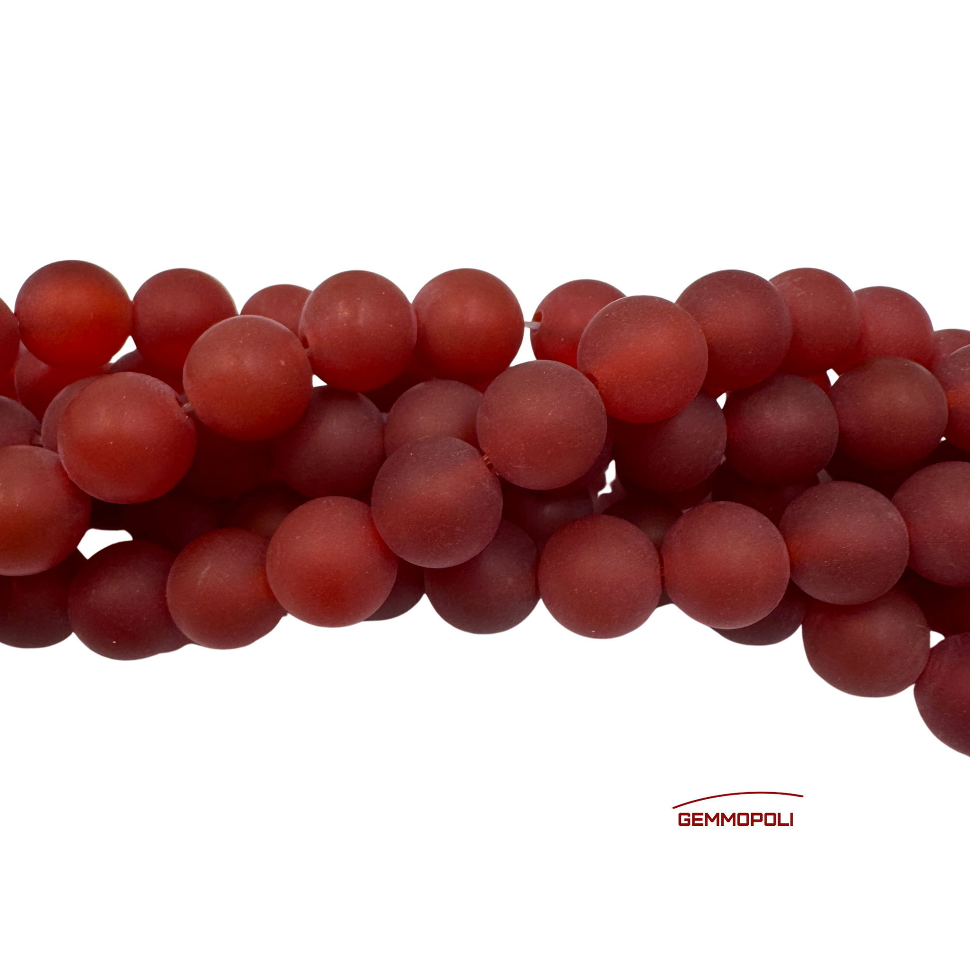 Agata rossa opaca naturale, filo da 38 cm