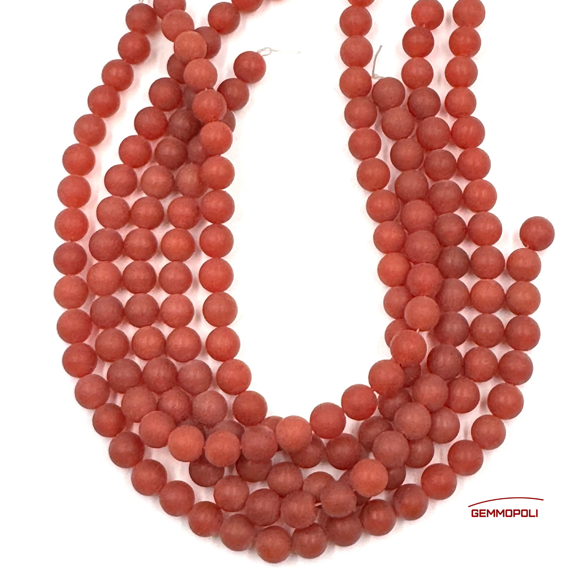 Fili pietre dure Agata rossa opaca 