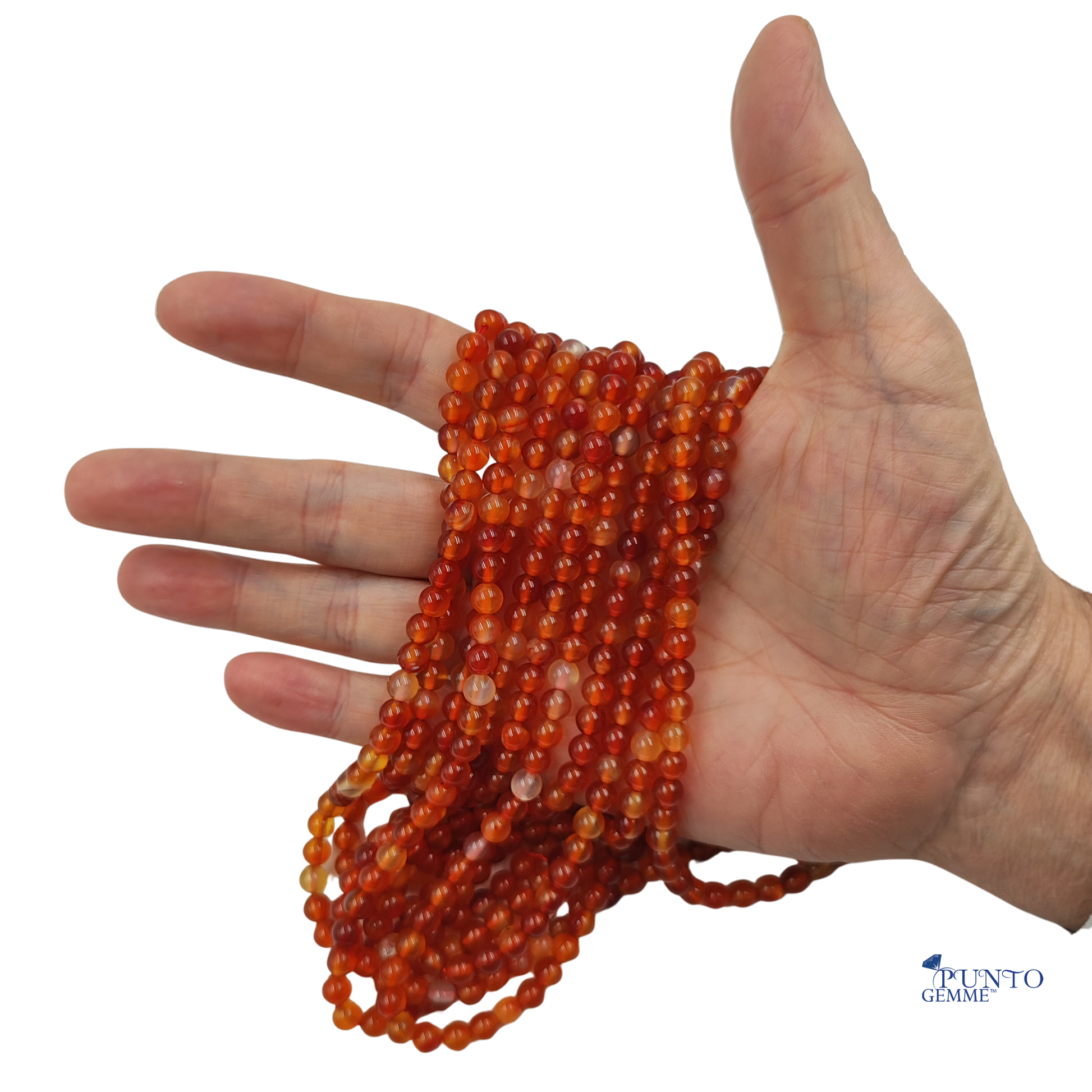 Filo di Corniola naturale PE0631-06 nelle misure 6mm, con calde tonalità aranciate.