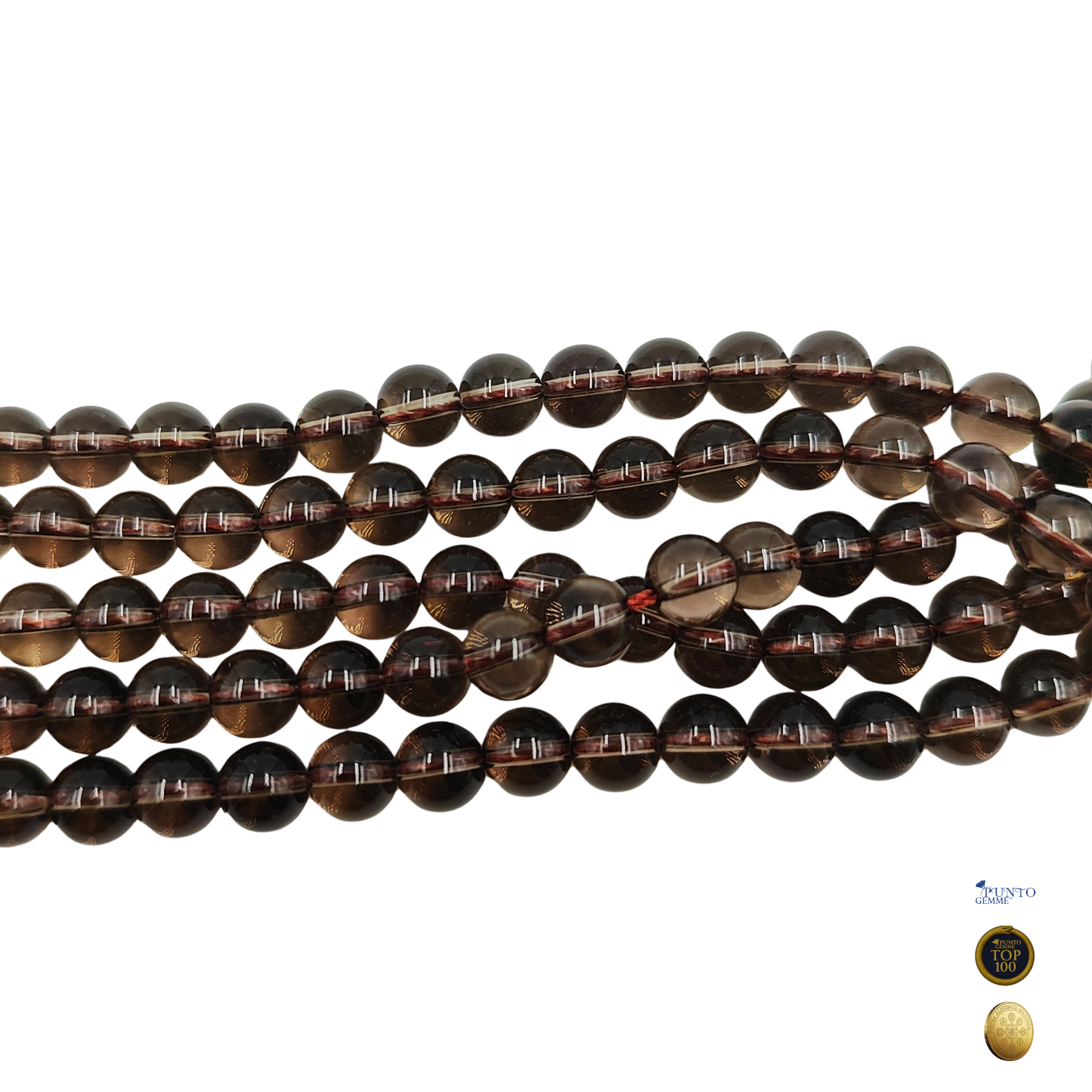 Immagine del filo esposto alla luce, evidenziando il colore fumè e la lucentezza.