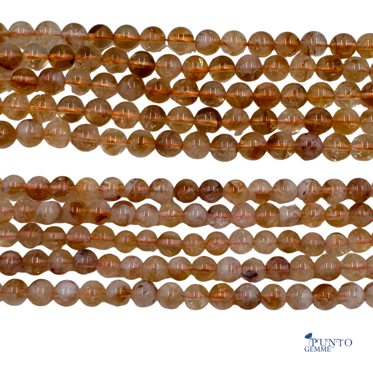 Citrino Naturale Tondo Liscio Filo di Pietre Naturali Varie Misure (6/8 mm) • PE0791