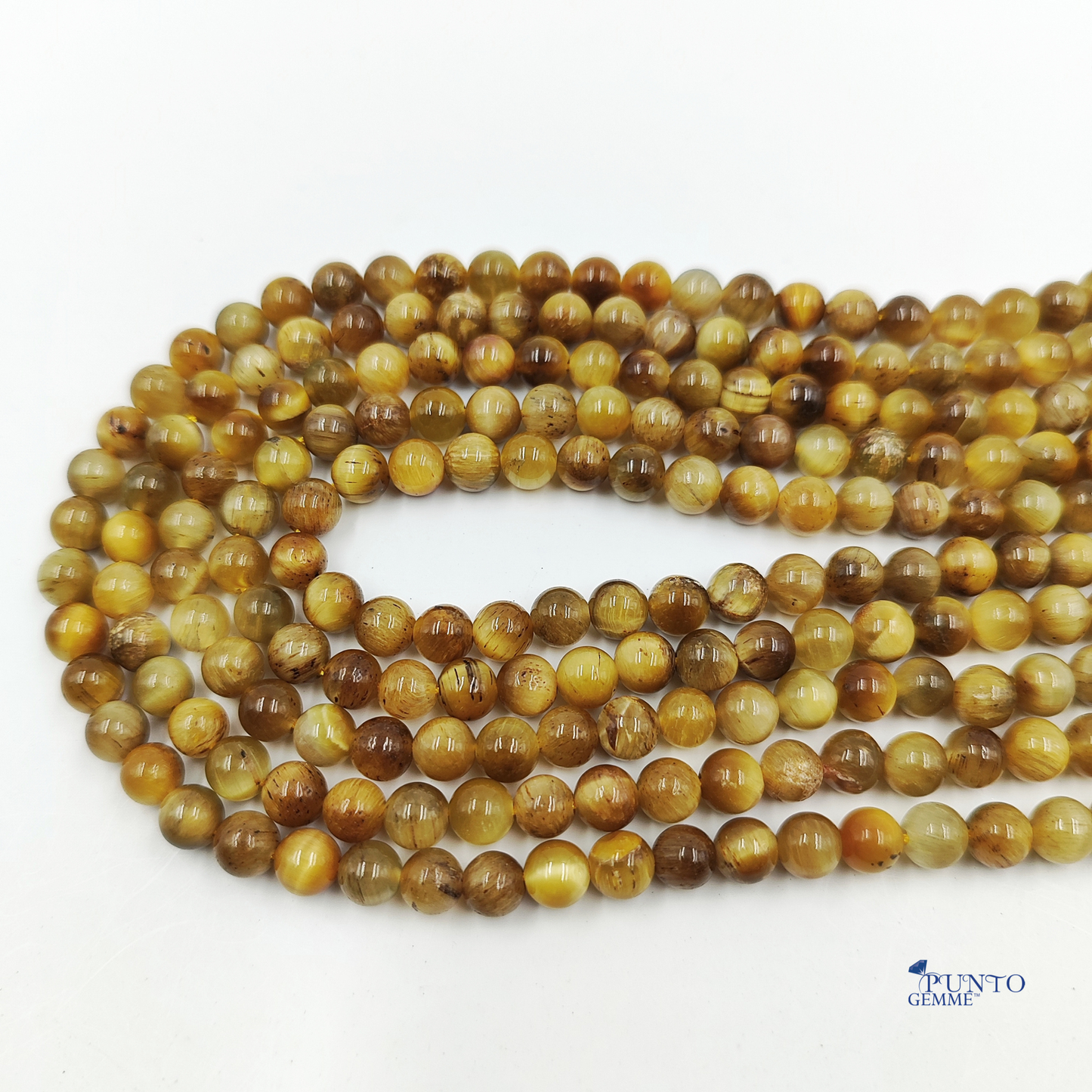 Immagine artistica del filo di Occhio di Tigre che richiama la forza e la protezione del felino.