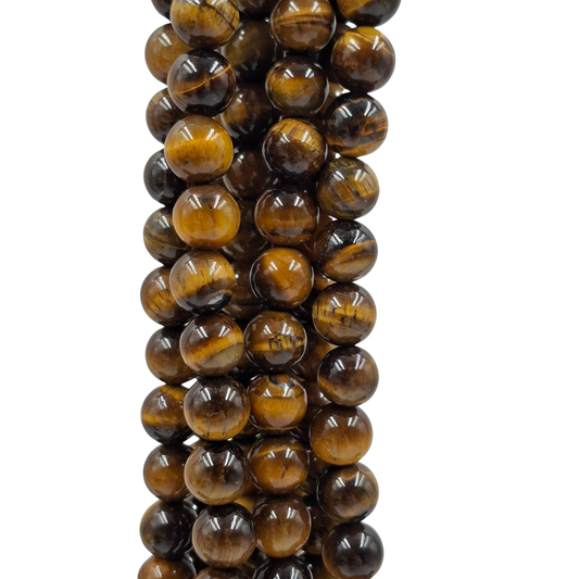 Filo di Pietre Naturali Occhio di Tigre Tonda  8 mm - TOP 100 • Pietra Aurea • PE0841-08