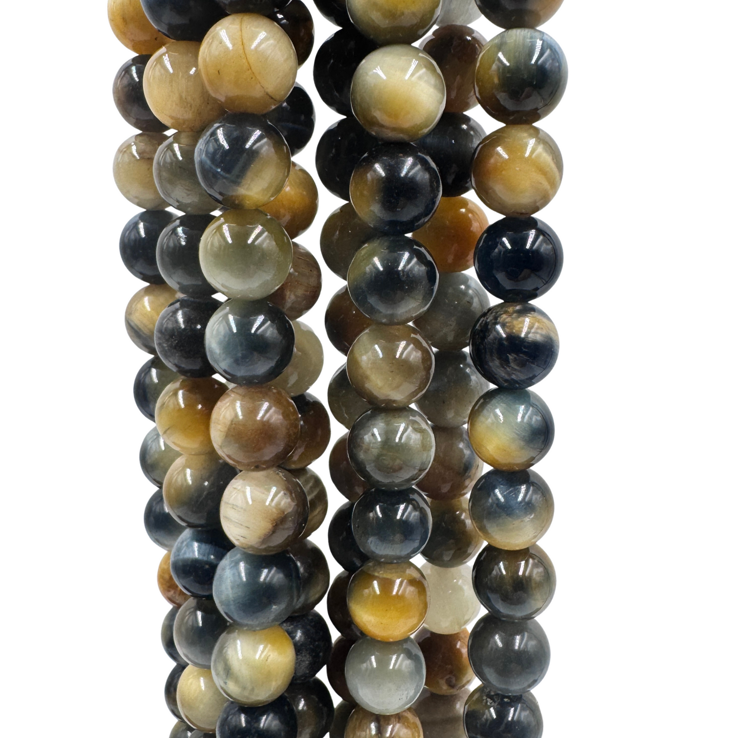 Occhio di Tigre Misto comparato alle singole varietà (blu e giallo) per evidenziare il mix.