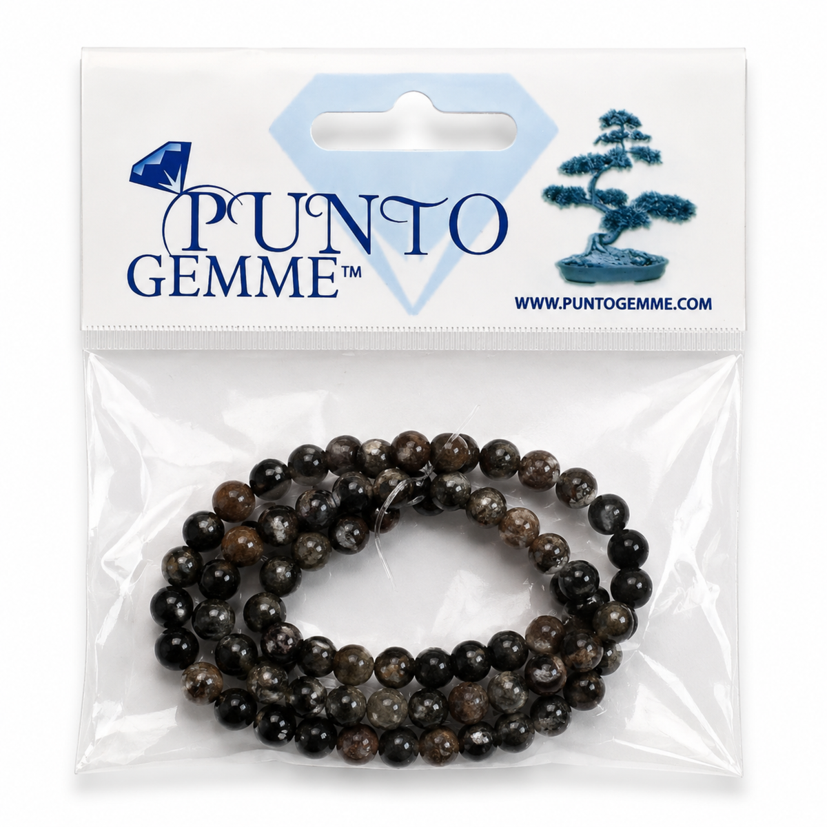 Confezione Perle Biotite Mica Nera tonde lisce 