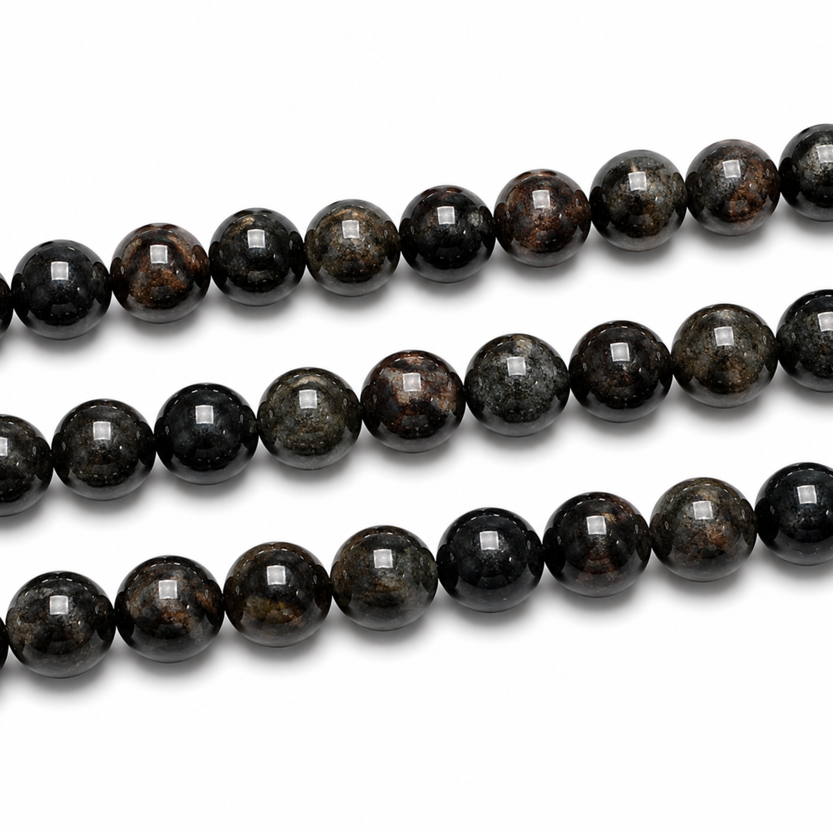 Perle Biotite Mica Nera tonde lisce 8 mm